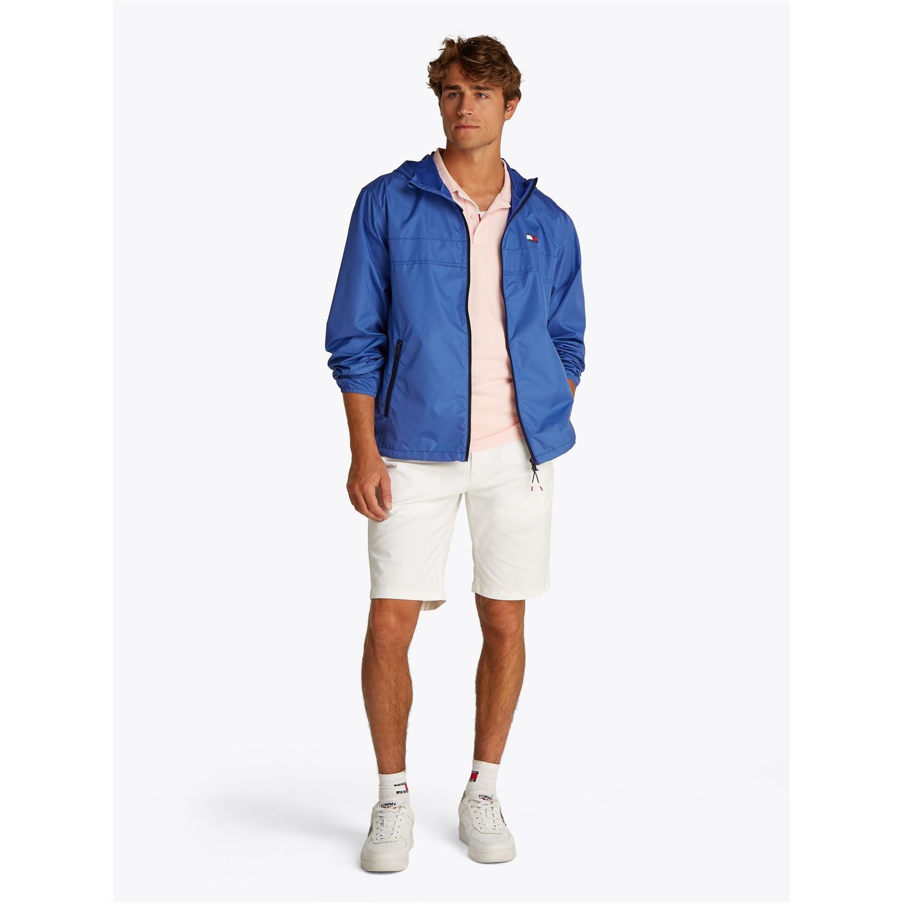 Tommy Jeans Hooded Relaxed Fit Windbreaker with Zipped Pocket