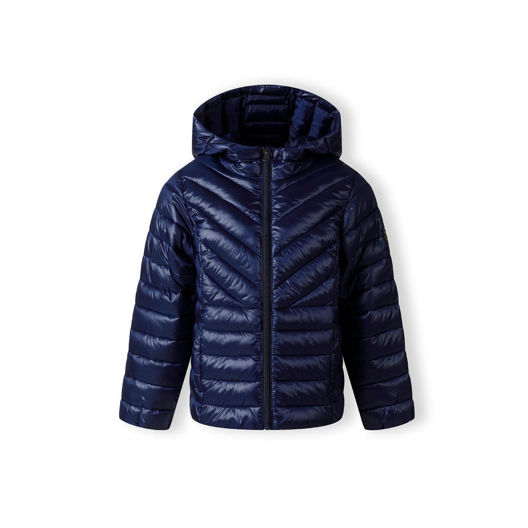 Minoti Girls Quilted Hooded Jacket With Zip Navy