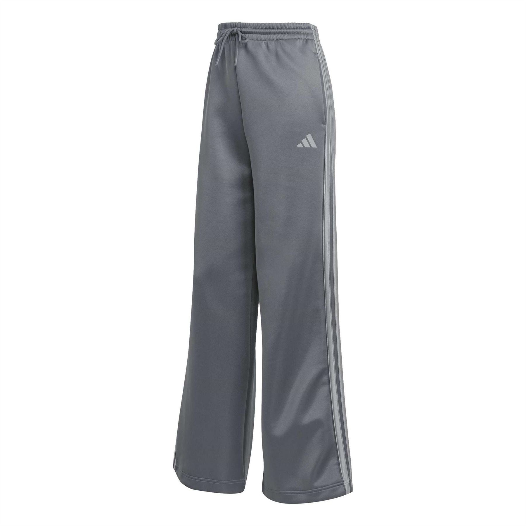 adidas Three Stripes Wide Leg Mid Rise Athletic Pants