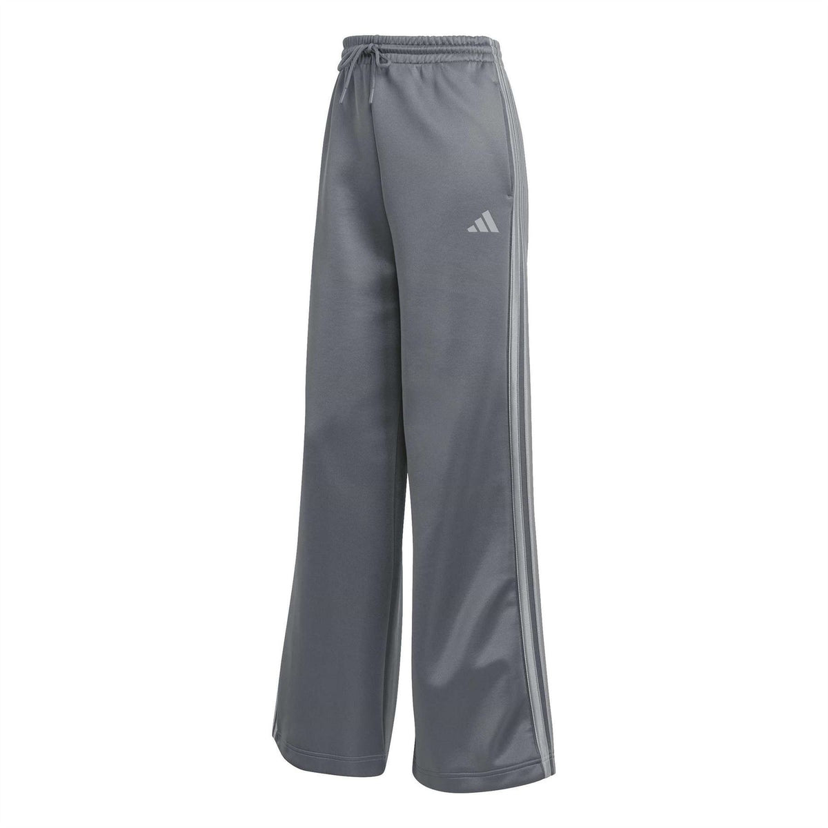 adidas Three Stripes Wide Leg Mid Rise Athletic Pants