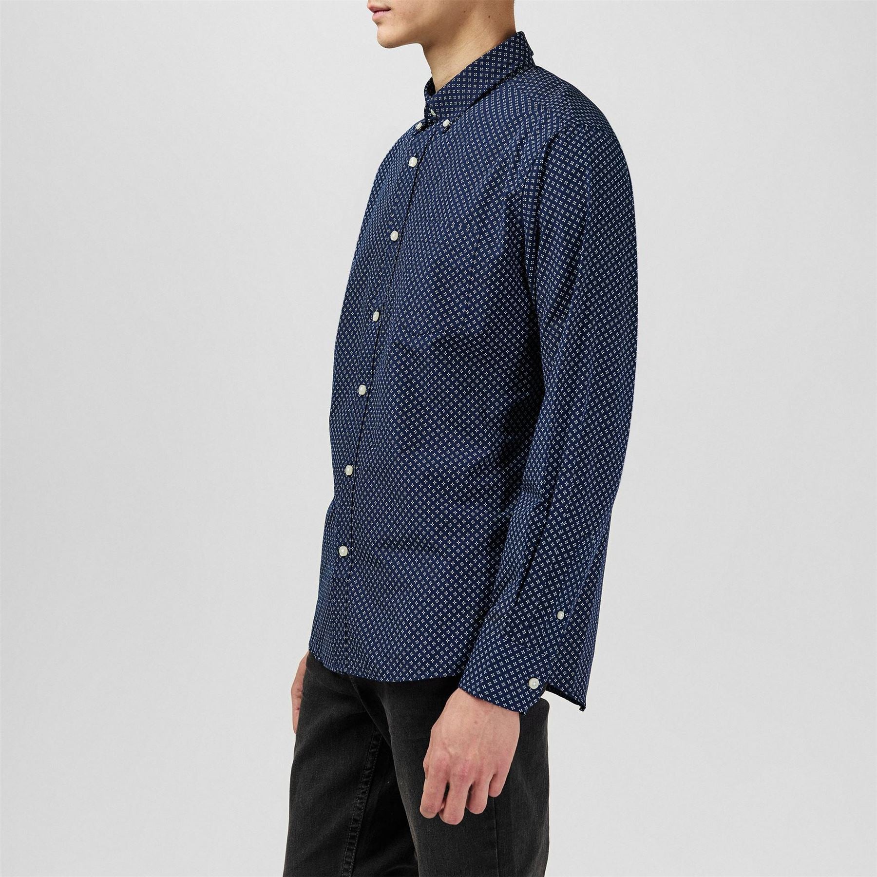 Fabric Mens Classic Poplin Long Sleeve Shirt