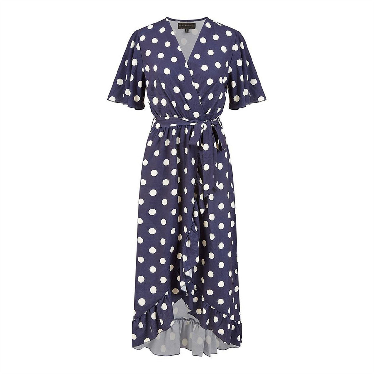 Mela London Spot Print Wrap Midi Dress