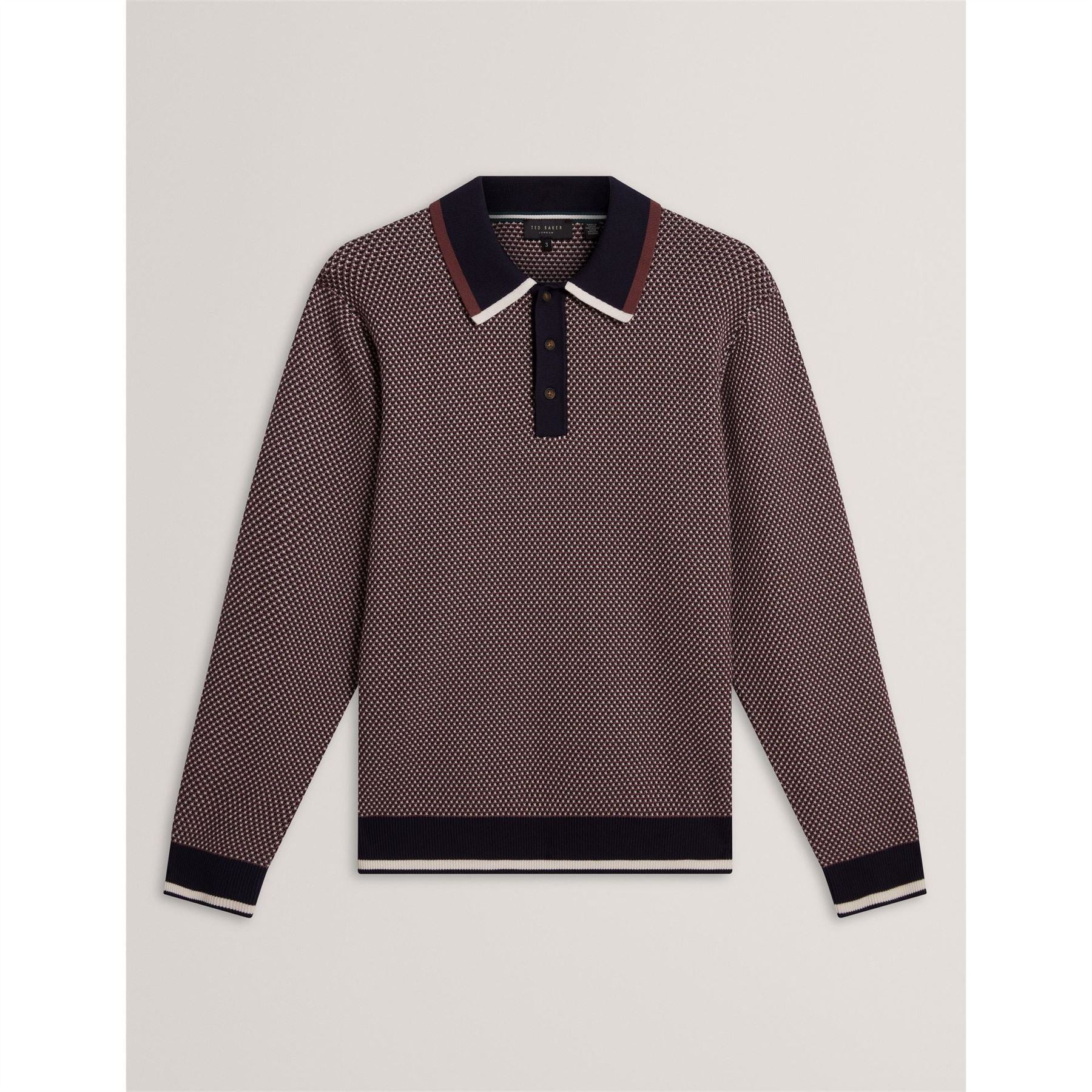 Ted Baker Ls Waffle Polo Sn71