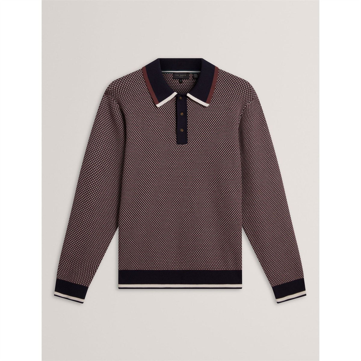 Ted Baker Ls Waffle Polo Sn71