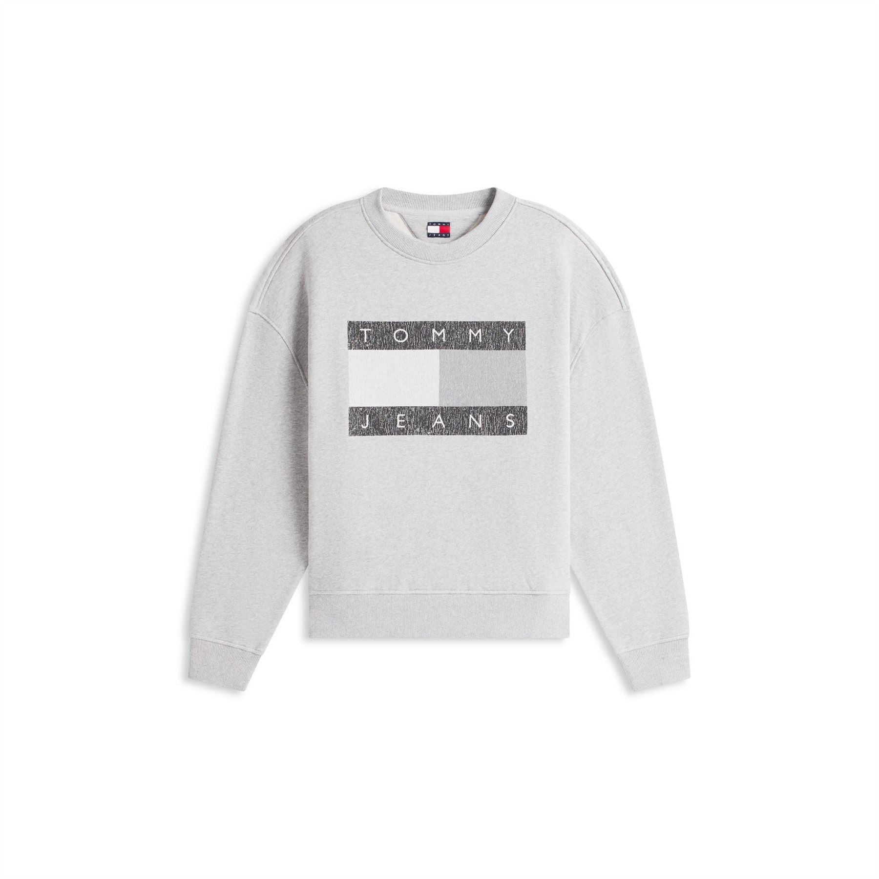 Tommy Jeans Flag Graphic Crew Neck Long Sleeve Sweatshirt