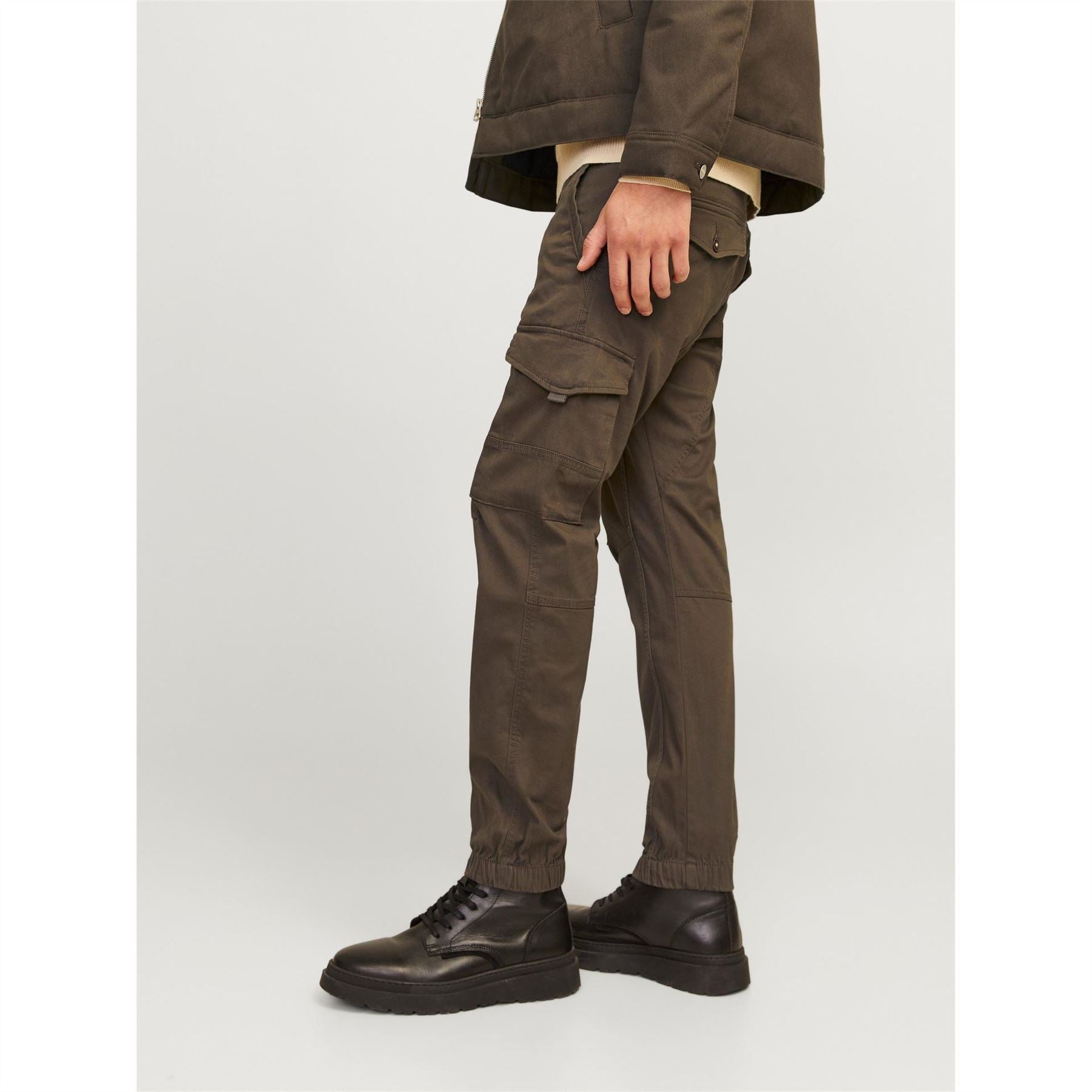 Jack and Jones Paul Cargo Ribbed Hem Straight Leg Pants