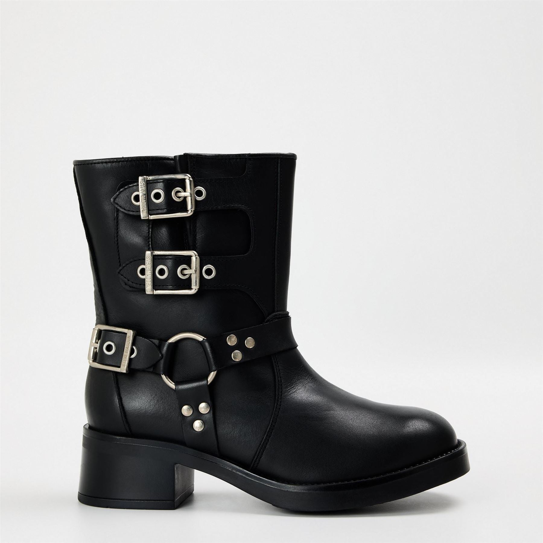 Steve Madden Becase Motorcycle Boots with Block Heel