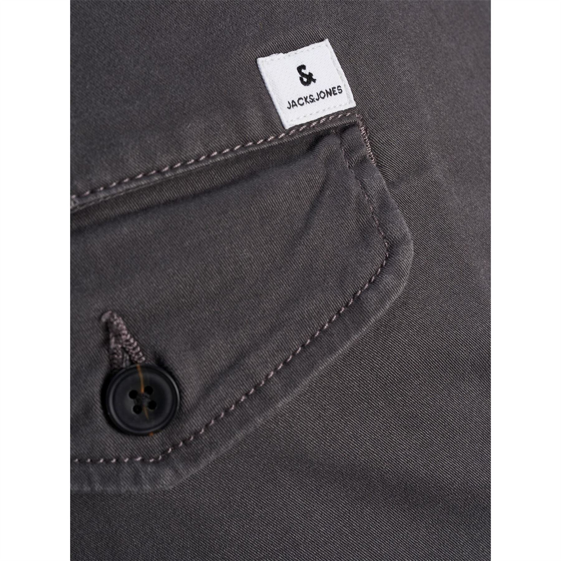 Jack and Jones Solid Patterned Cuffed Cargo Pants