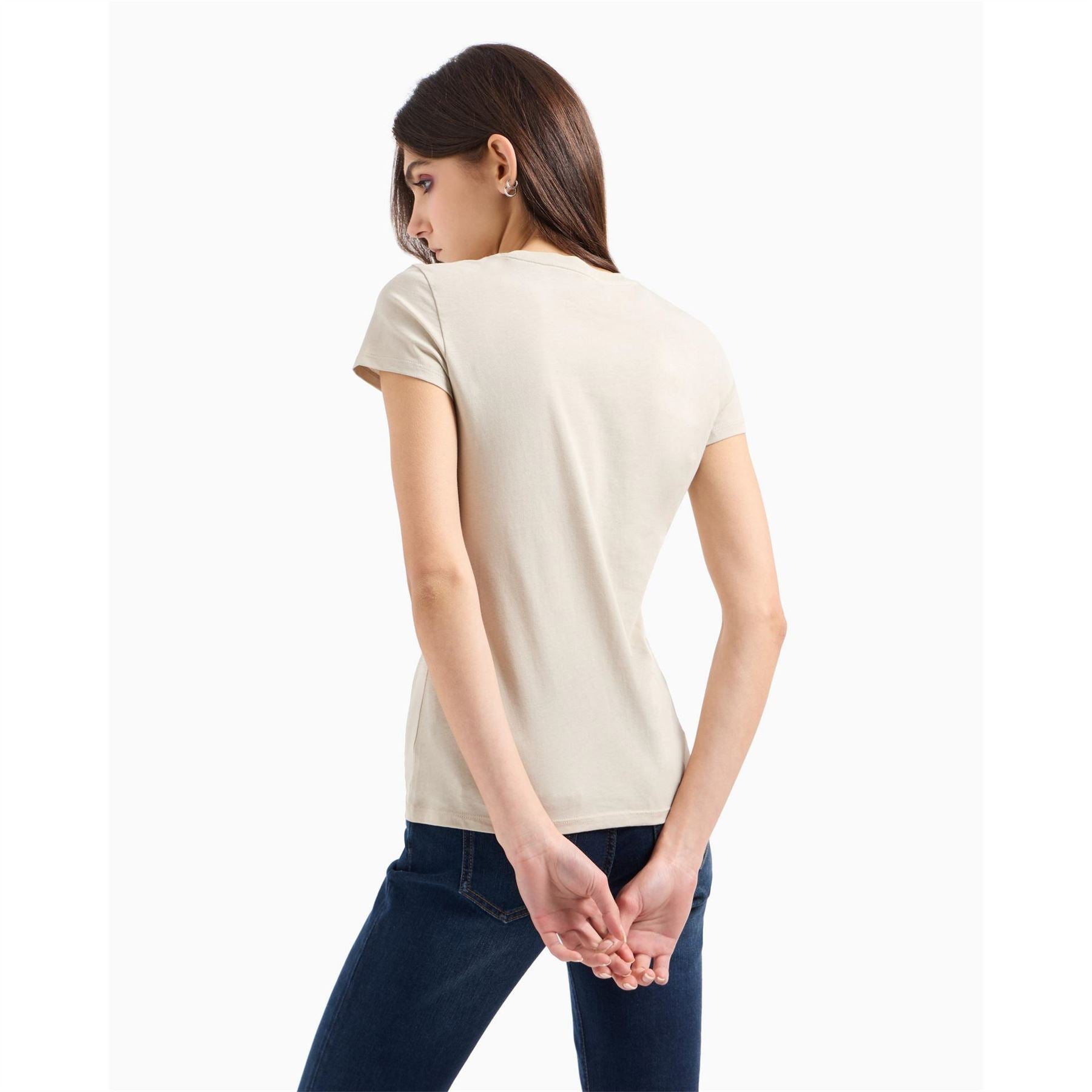 Armani Exchange Sequin Crew Neck Regular Fit T-Shirt