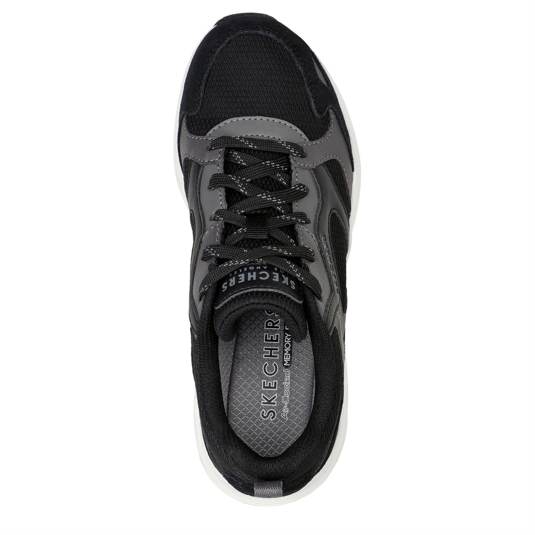 Skechers Womens W Duraleather  And  Suede Overlay Low Top Trainers