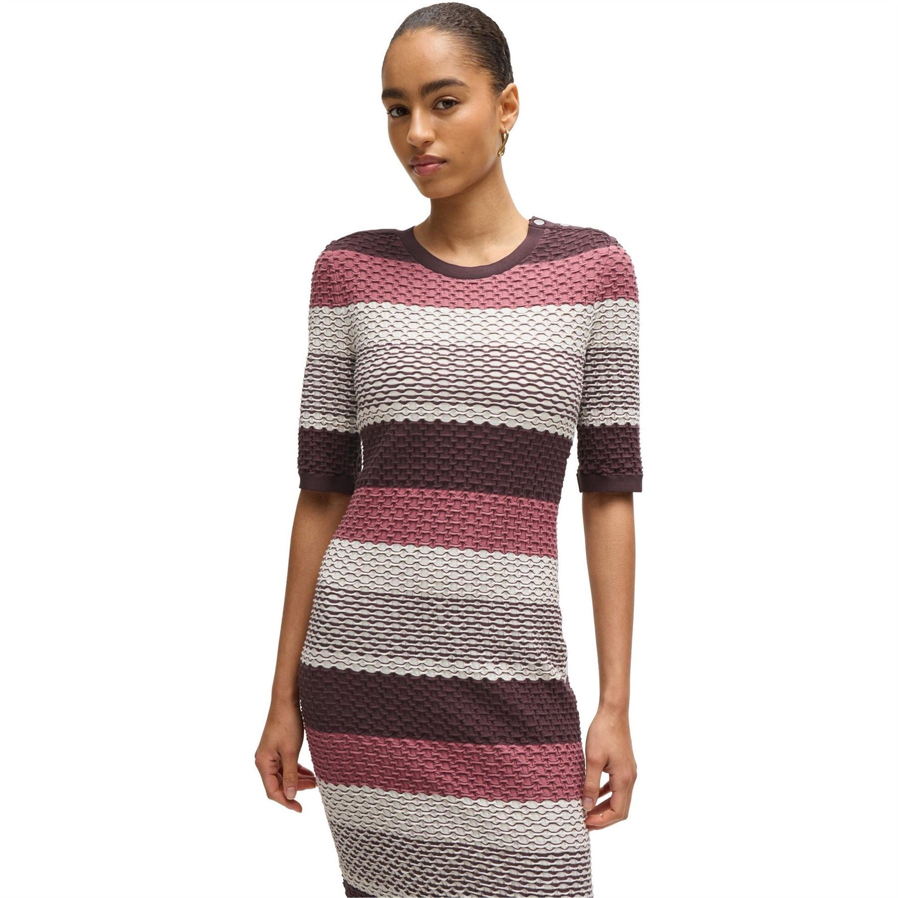 Boss Etanah Crew Neck Three Quarter Sleeve Maxi Dress