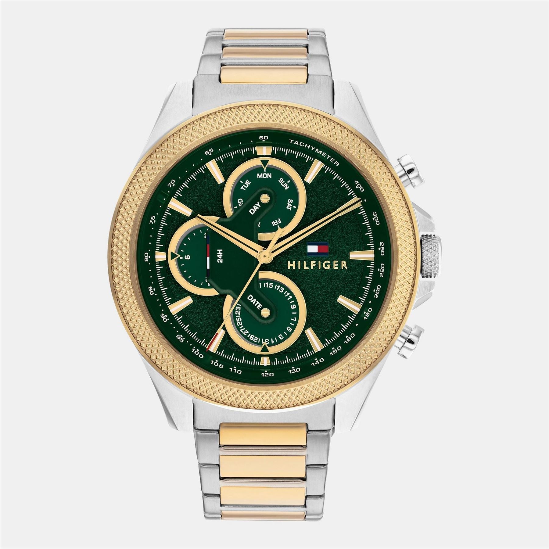 Tommy Hilfiger Tone Stainless Steel And Gold Plated Mens Watch