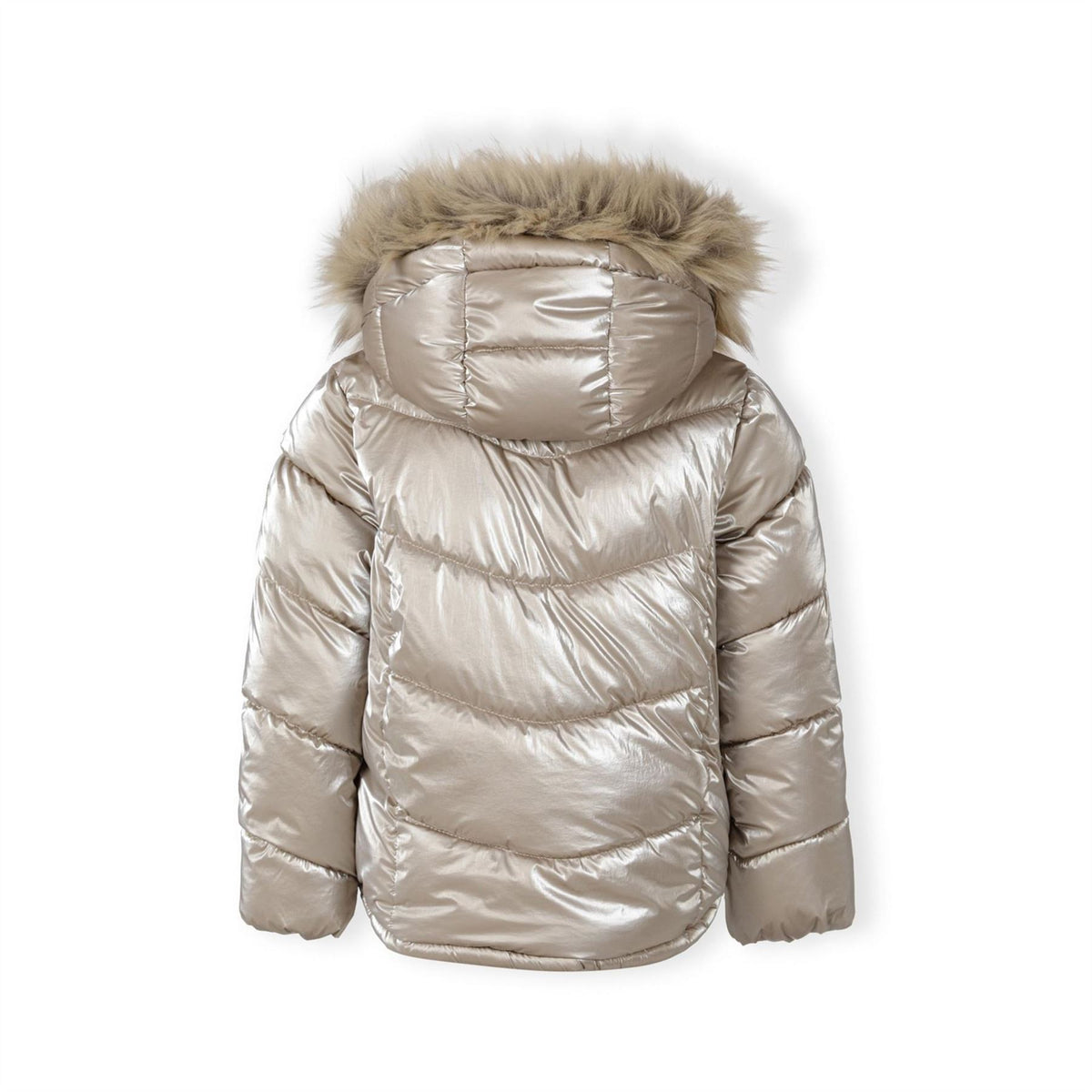 Minoti Girls Winter Jacket Metallic Finish Beige