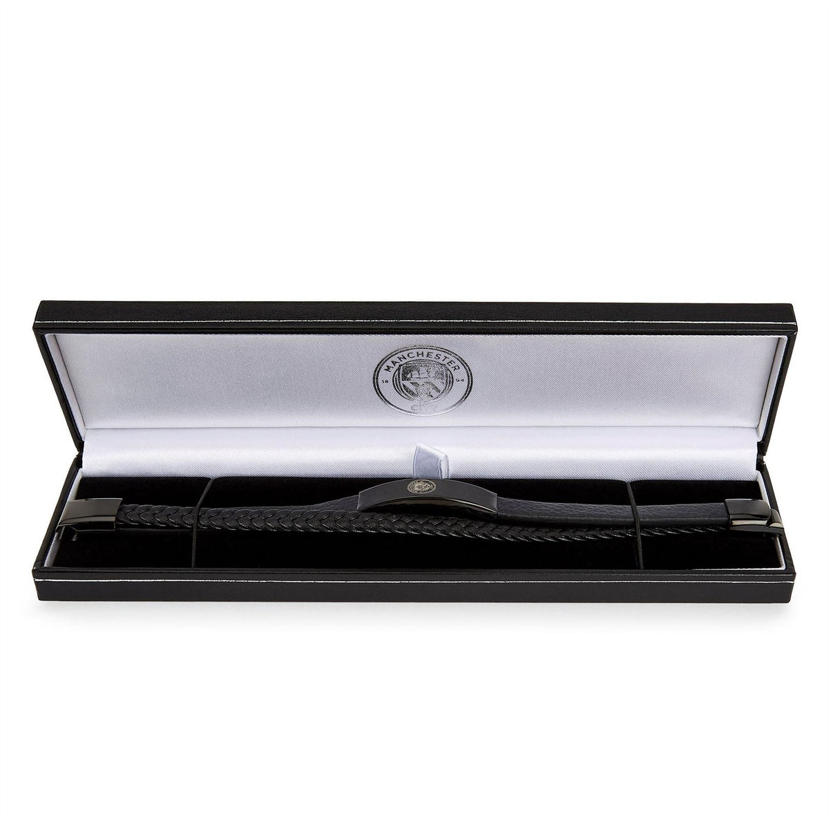 Team Officially Licensed Stainless Steel And Leather Black Ip Bracelet