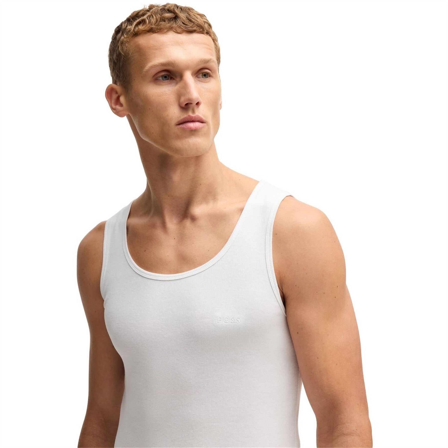 Boss Classic Ribbed Tank Top 3 Pack, Cotton Construction