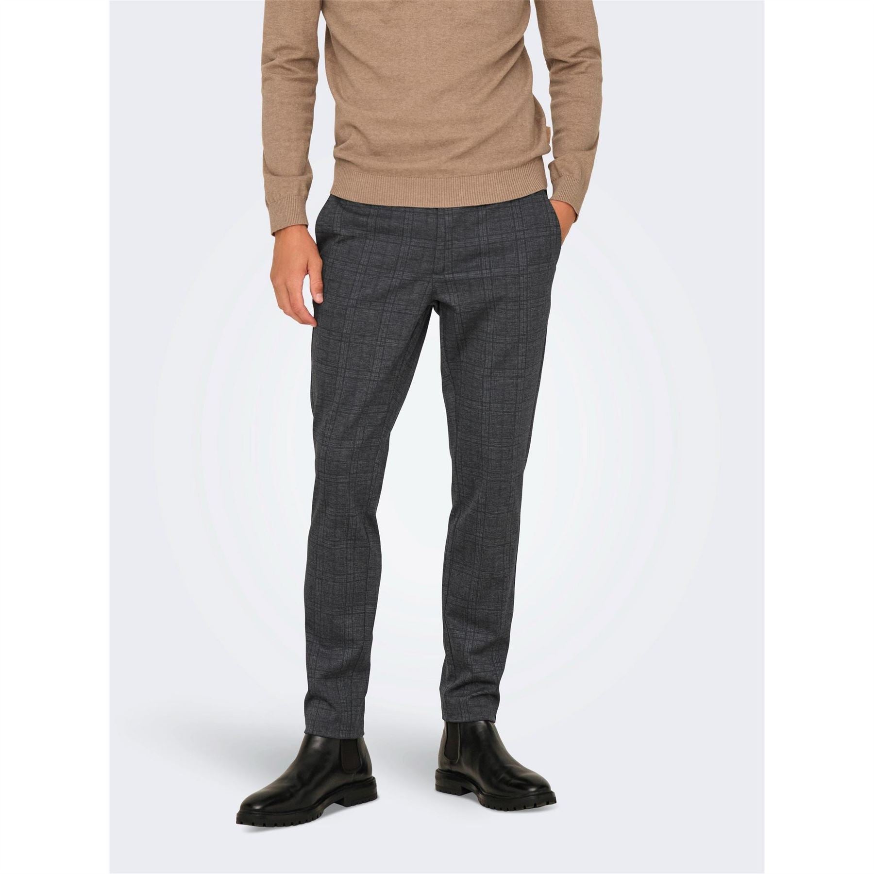 Only Plaid Slim Five Pocket Chinos