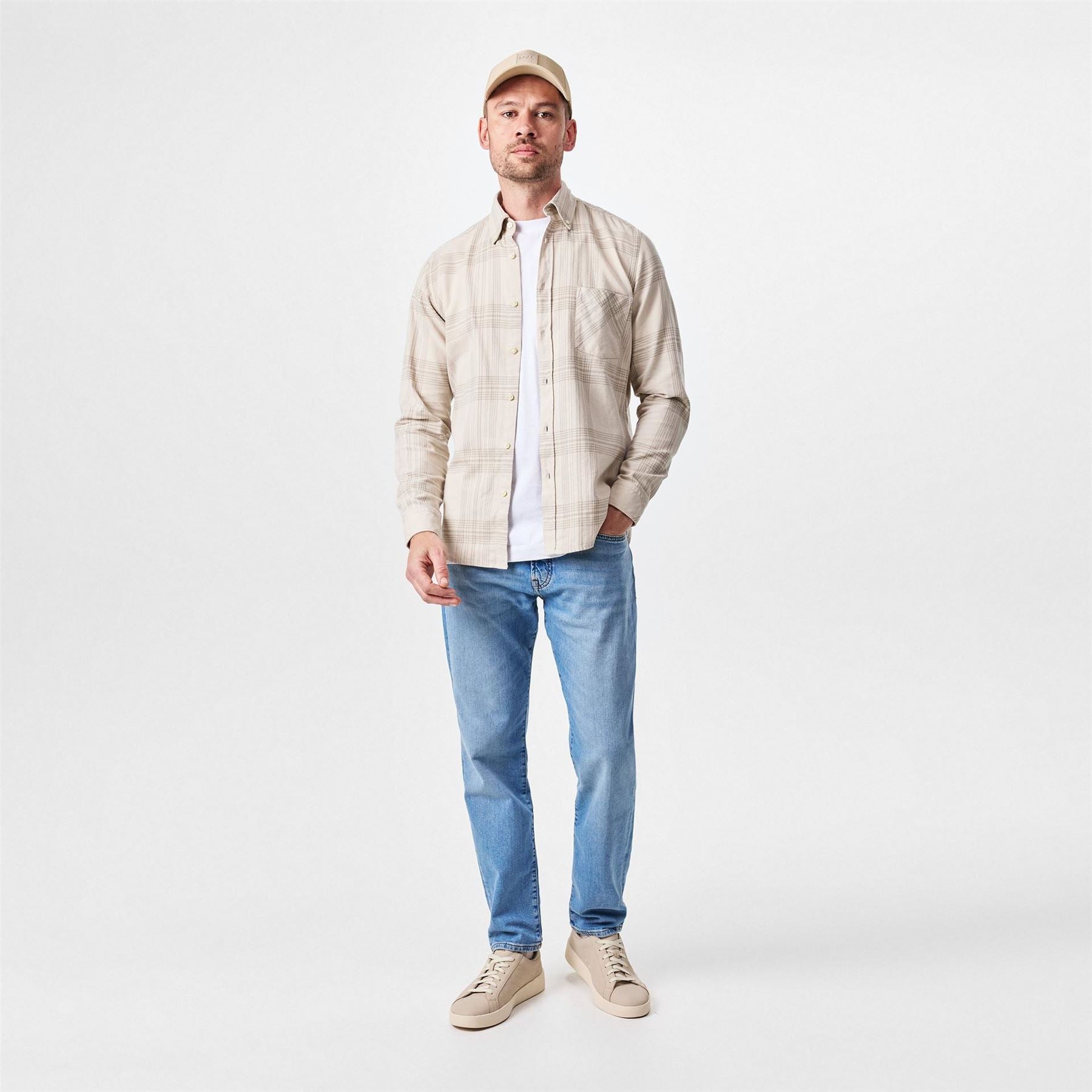 Boss Re.maine Bc Straight Denim Jeans With Iconic Logo Patch