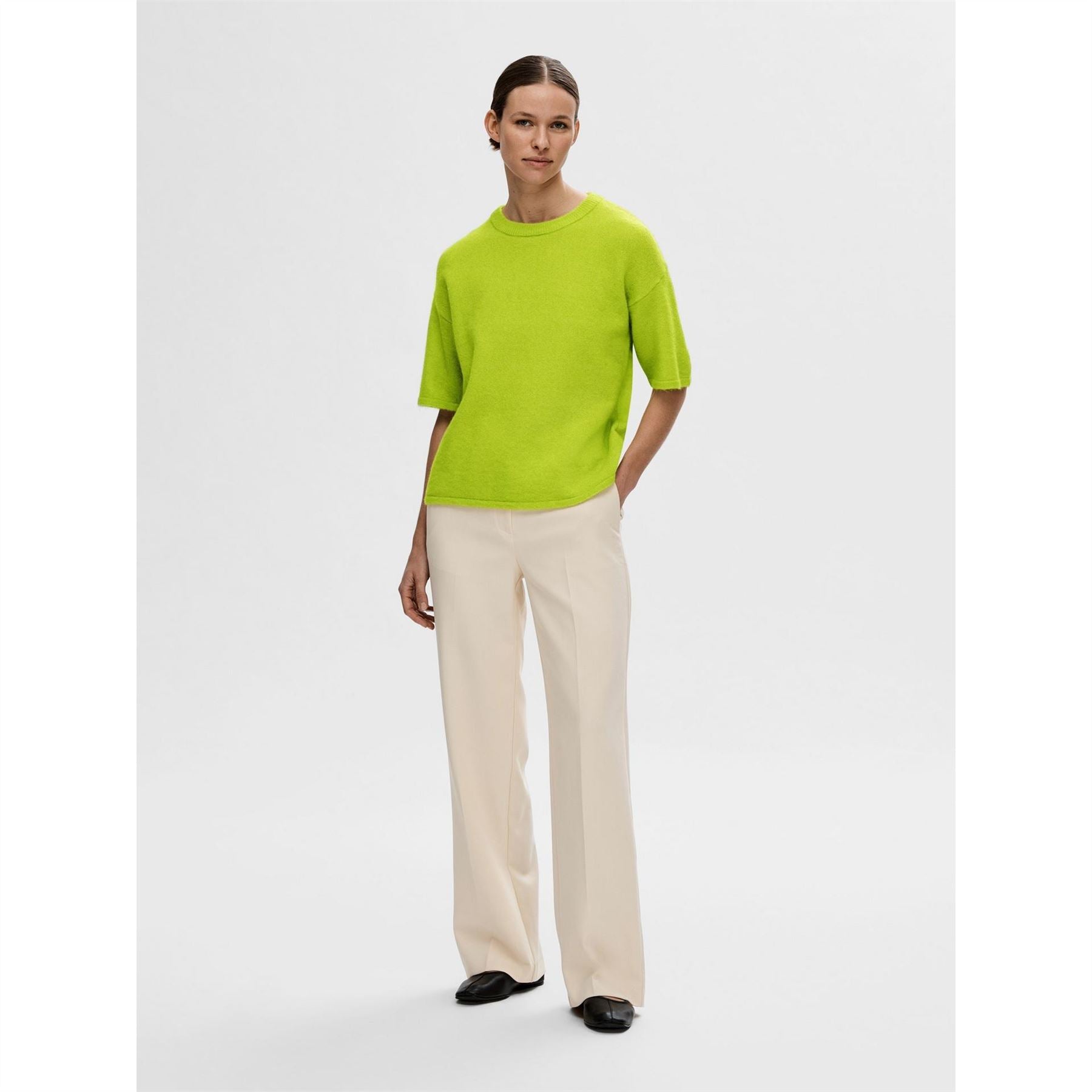 Selected Femme Maline Knit Relaxed Fit Crew Neck Sweater