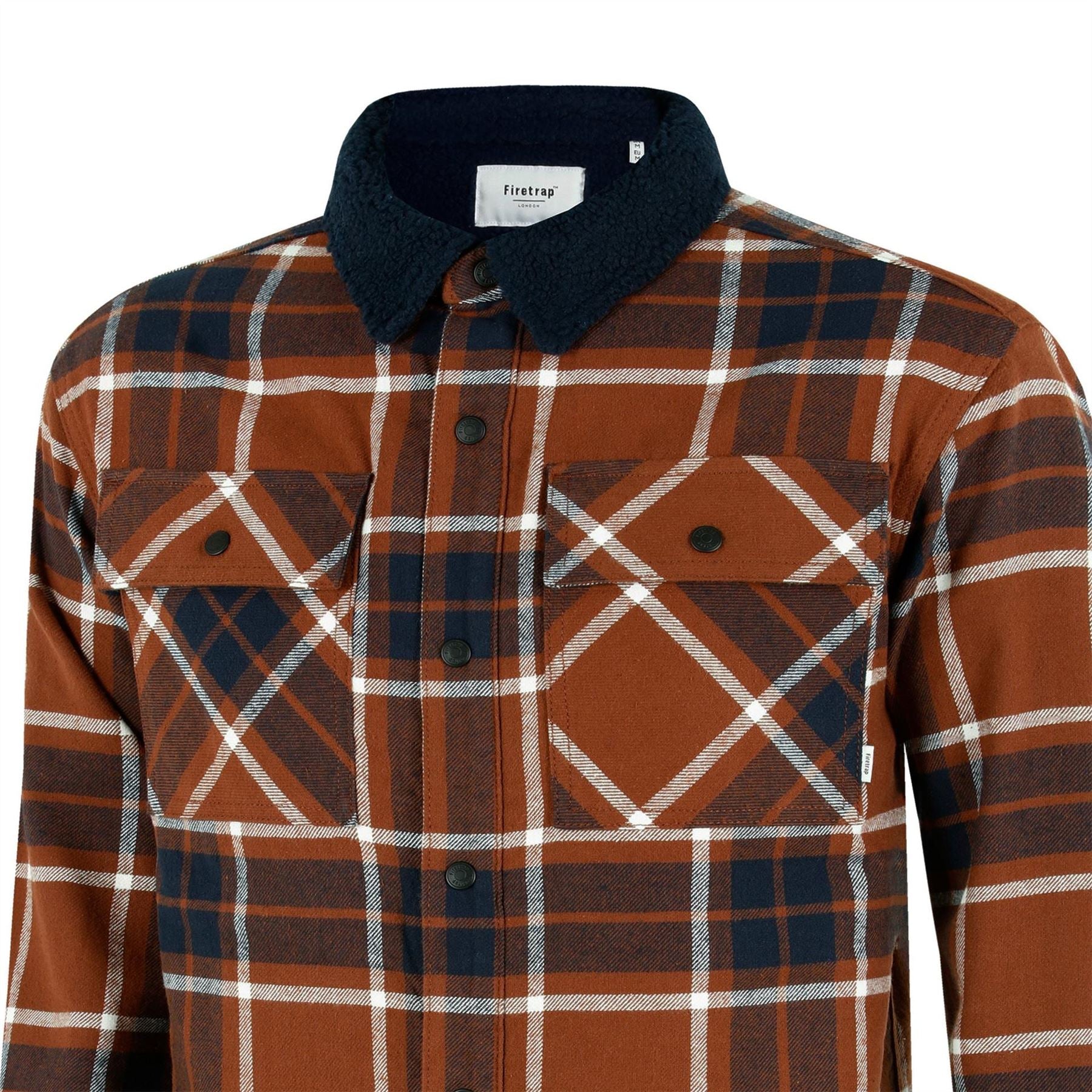 Firetrap Mens Borg Check Overshirt