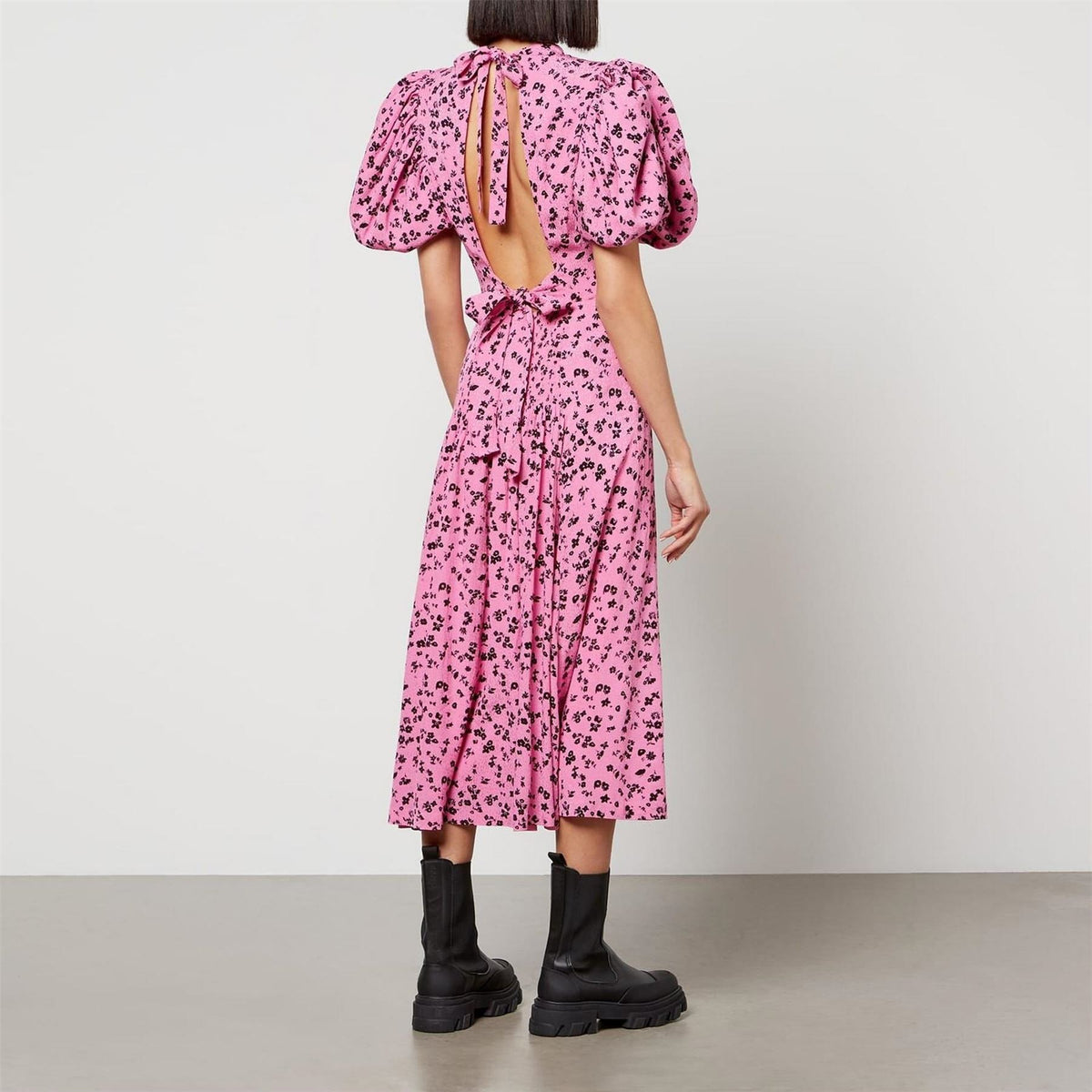 ROTATE Birger Christensen Jacquard Puffy Dress