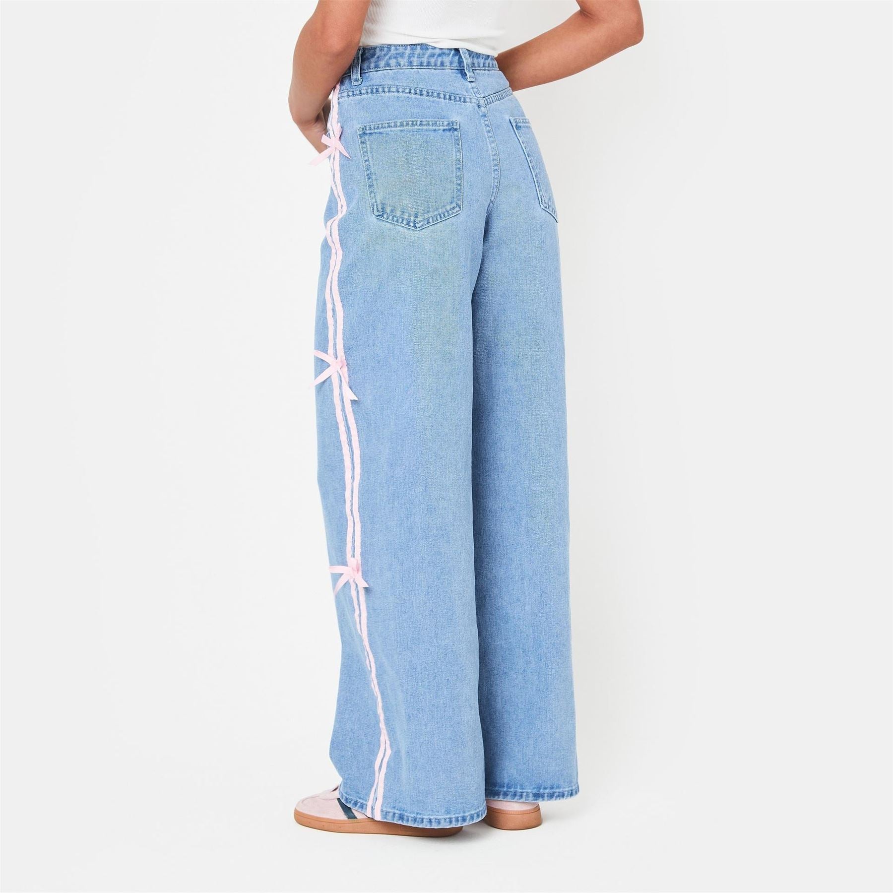 I Saw It First Side Wide Leg Jeans
