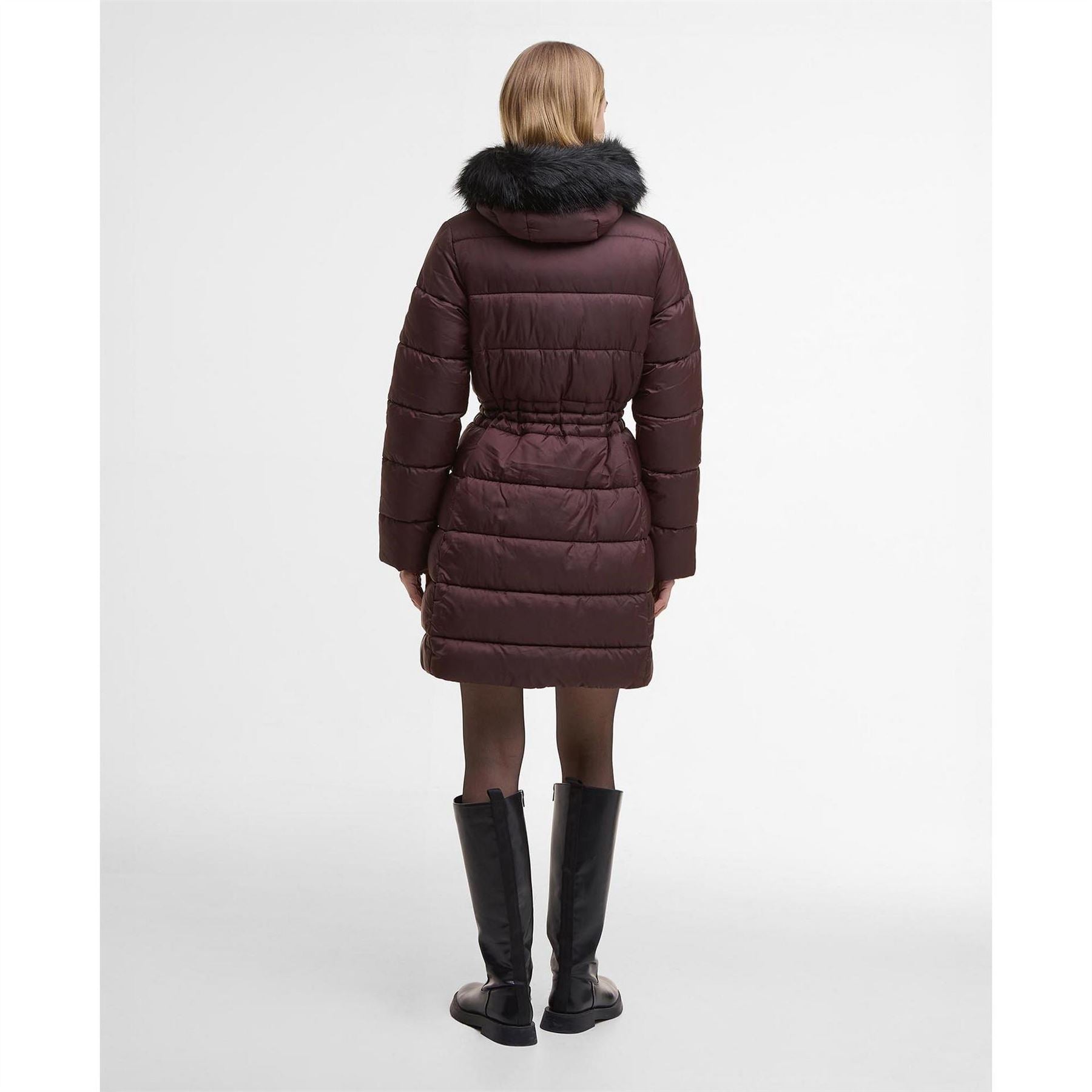 Barbour International Anastasia Detachable Hood Slim Fit Medium Puffer Jacket