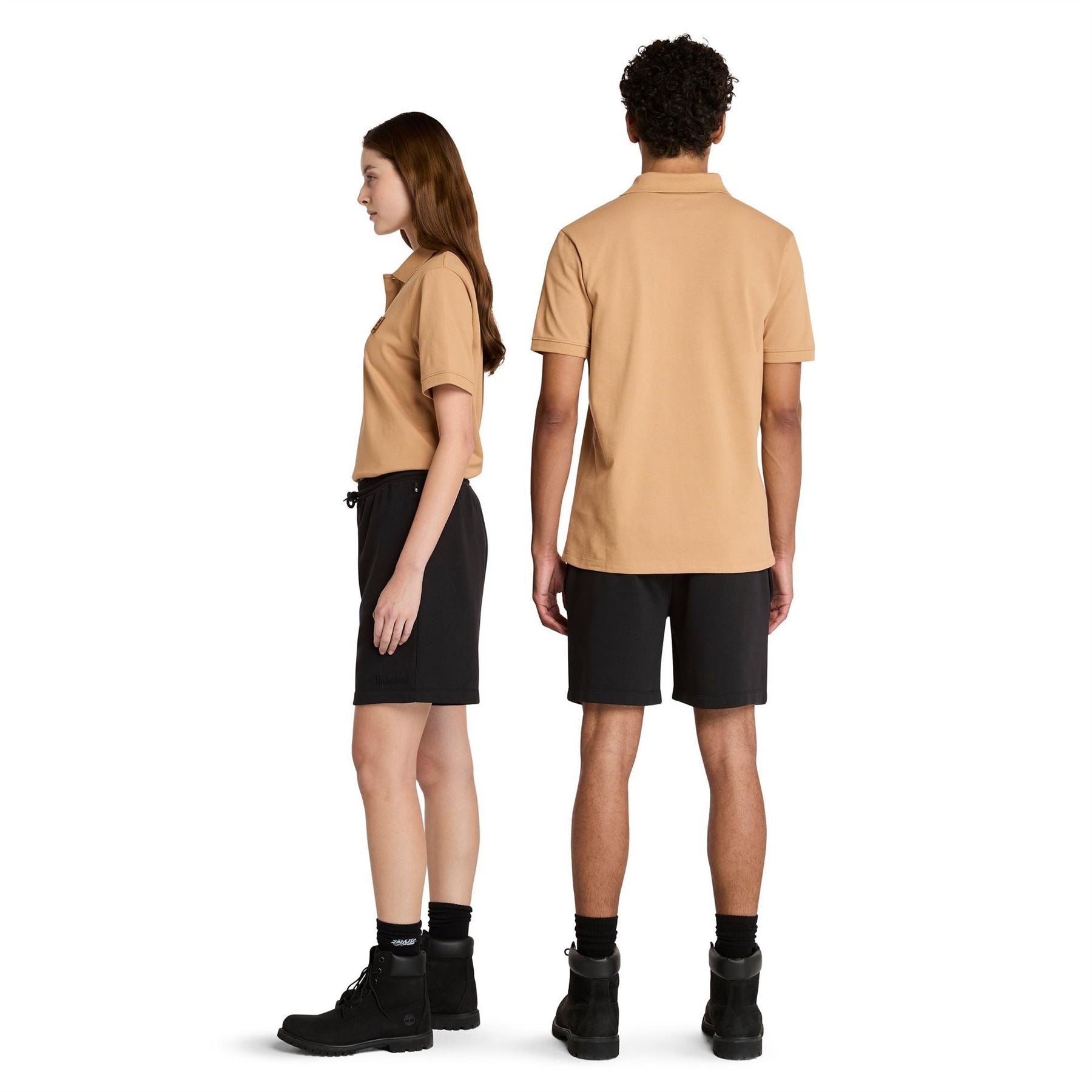 Timberland Woven Badge White Short Sleeve Polo Shirt