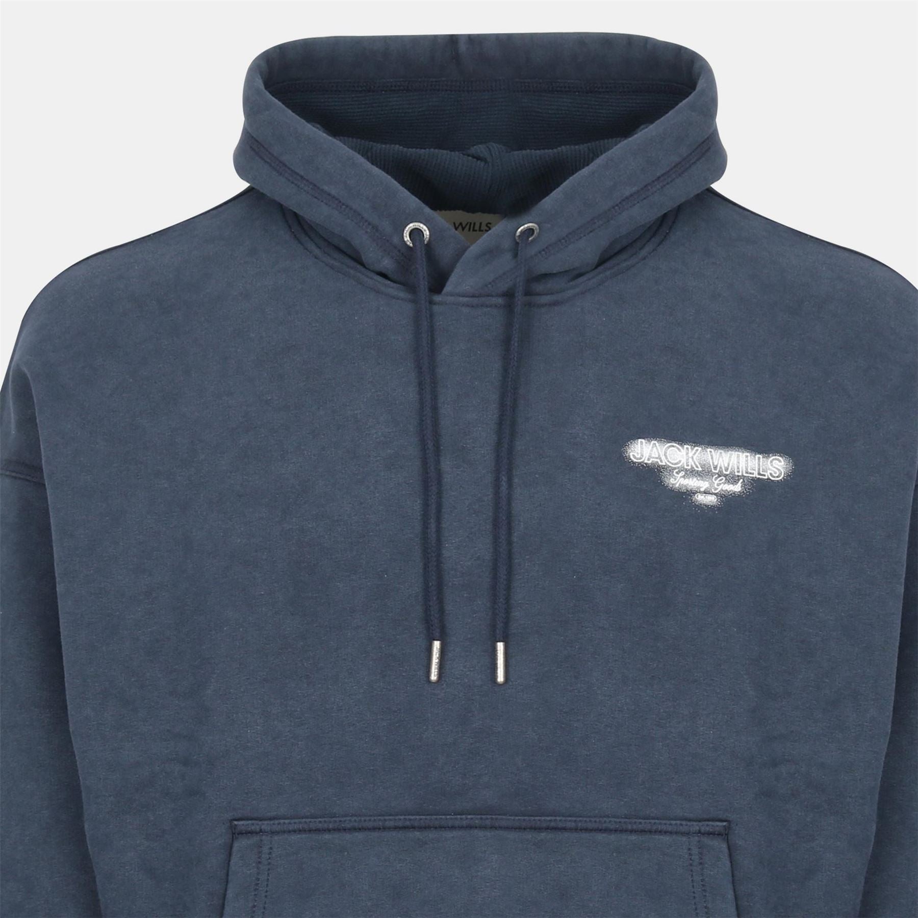 Jack Wills Script Cotton Long Sleeve Oversized Fit Hoodie
