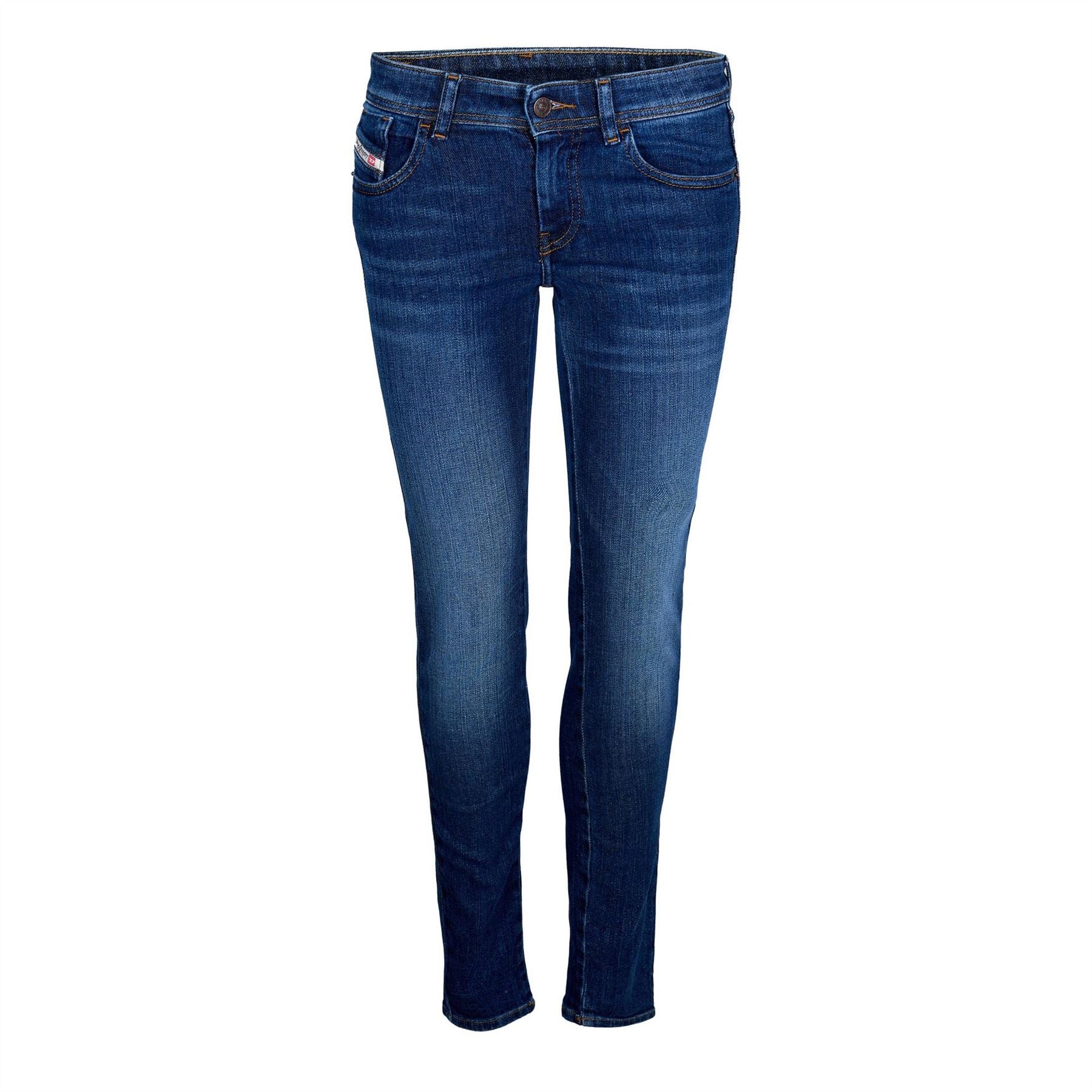 Diesel Mid Rise Straight Leg Jeans