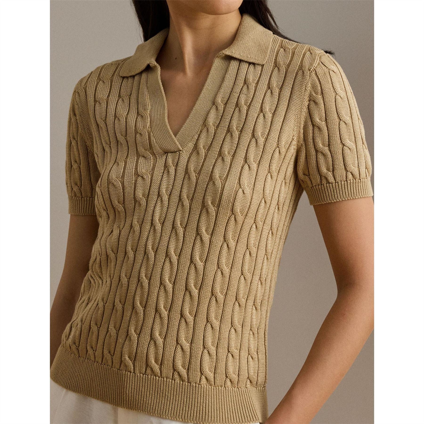 Lauren by Ralph Lauren Knitted Short Sleeve Polo Shirt