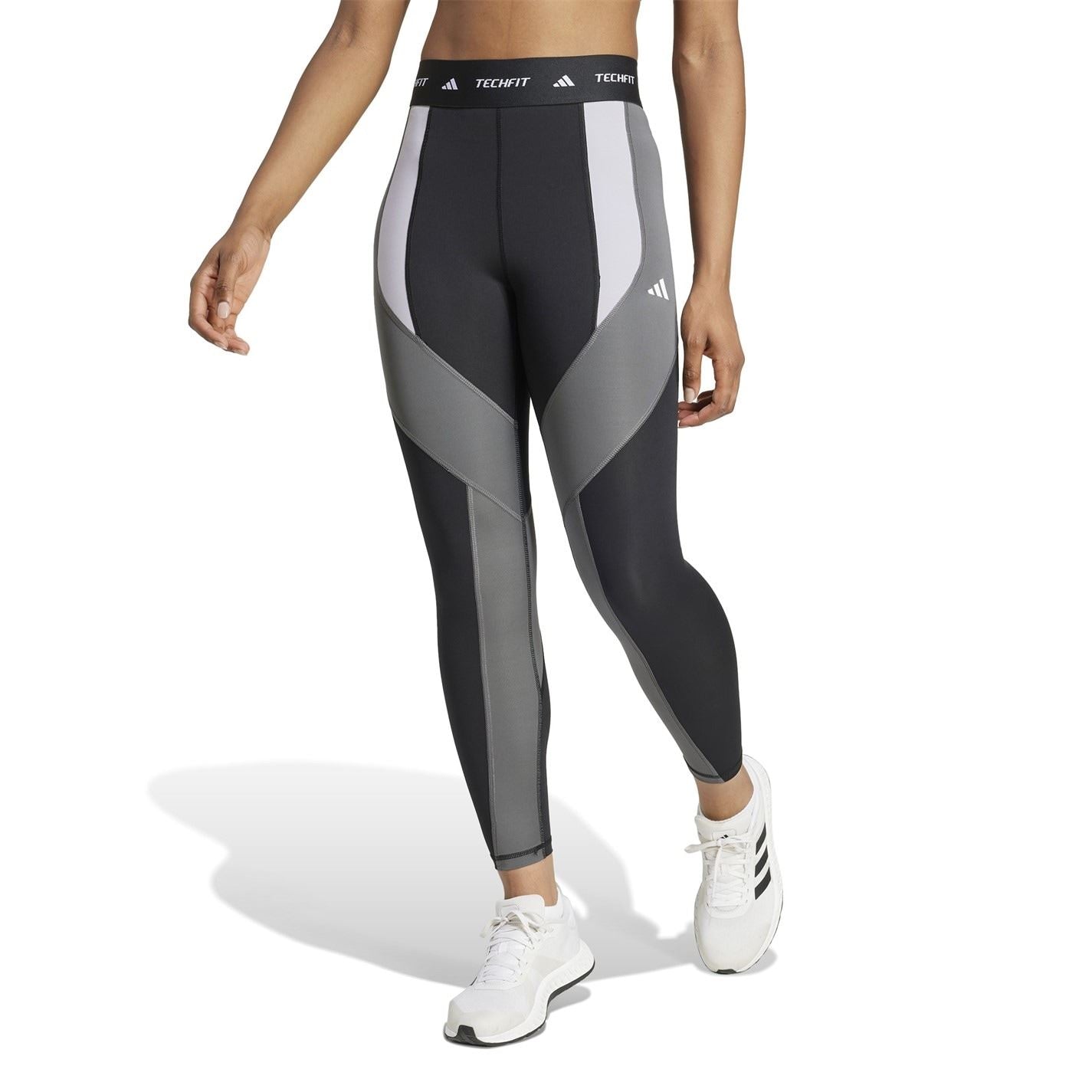 adidas Womens Techfit 7 8 Colourblock Leggings
