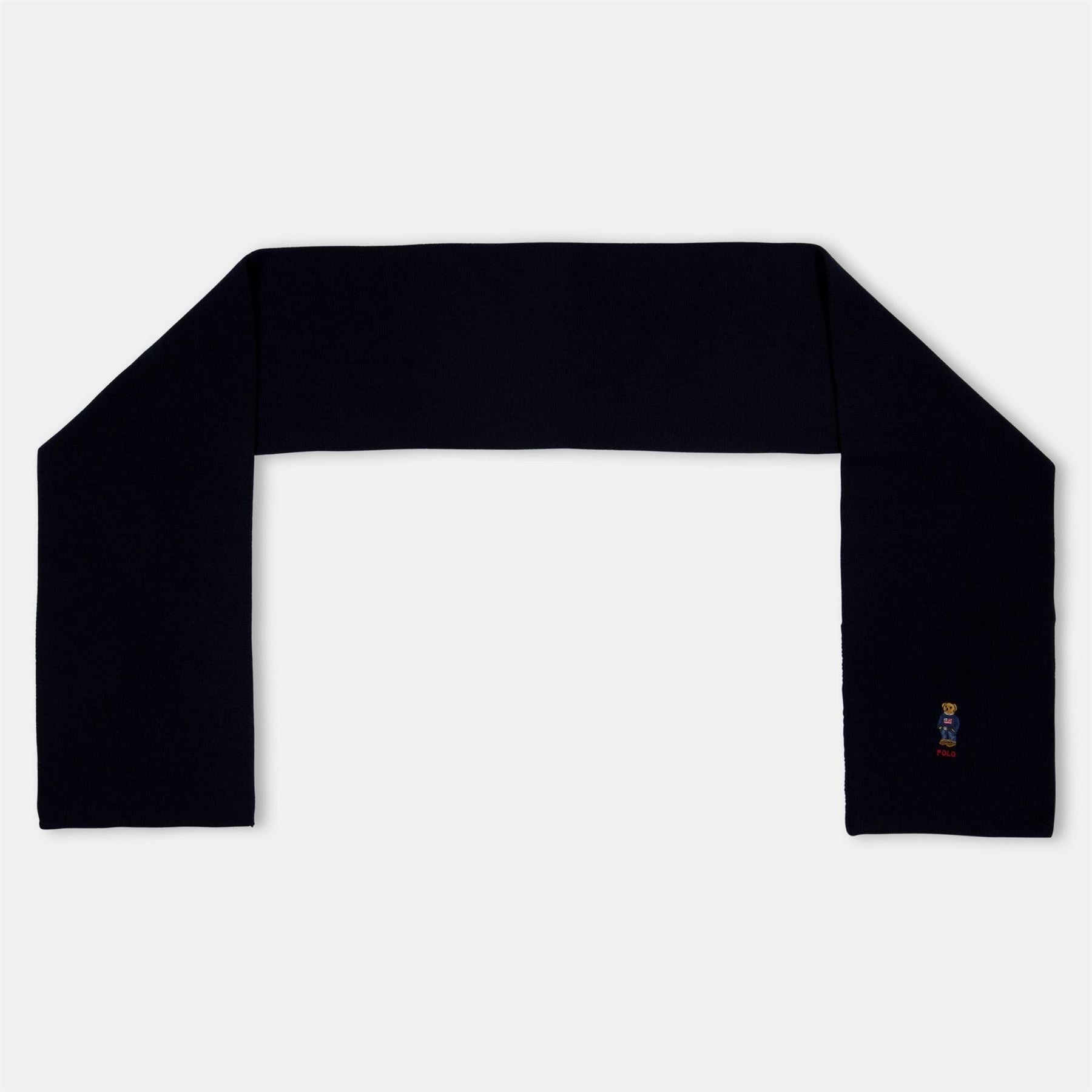 Polo Ralph Lauren Wool Blend Bear Scarf And Beanie Gift Box Winter Set
