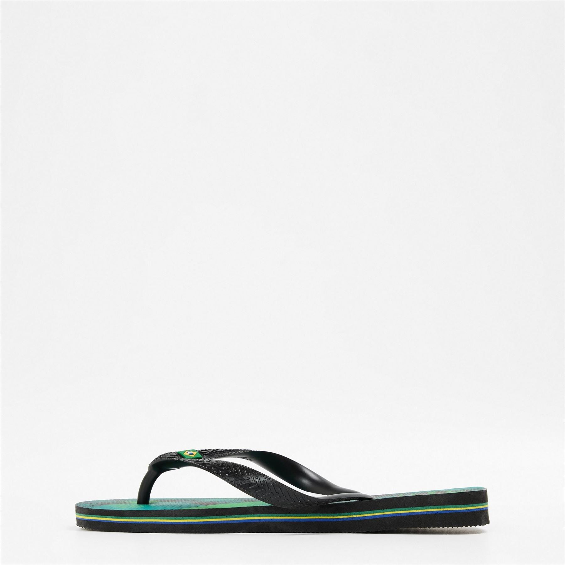 Havaianas Womens Hav. Brasil Fresh Black Black Leaf Flip Flops