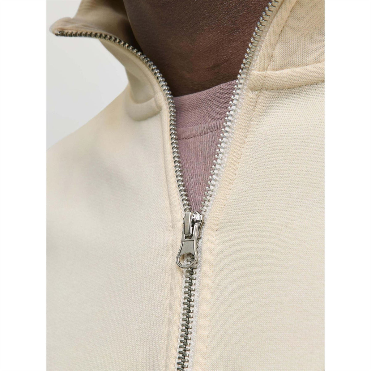Jack and Jones Jornorrebro Embroidered Cotton Quarter Zip Sweatshirt