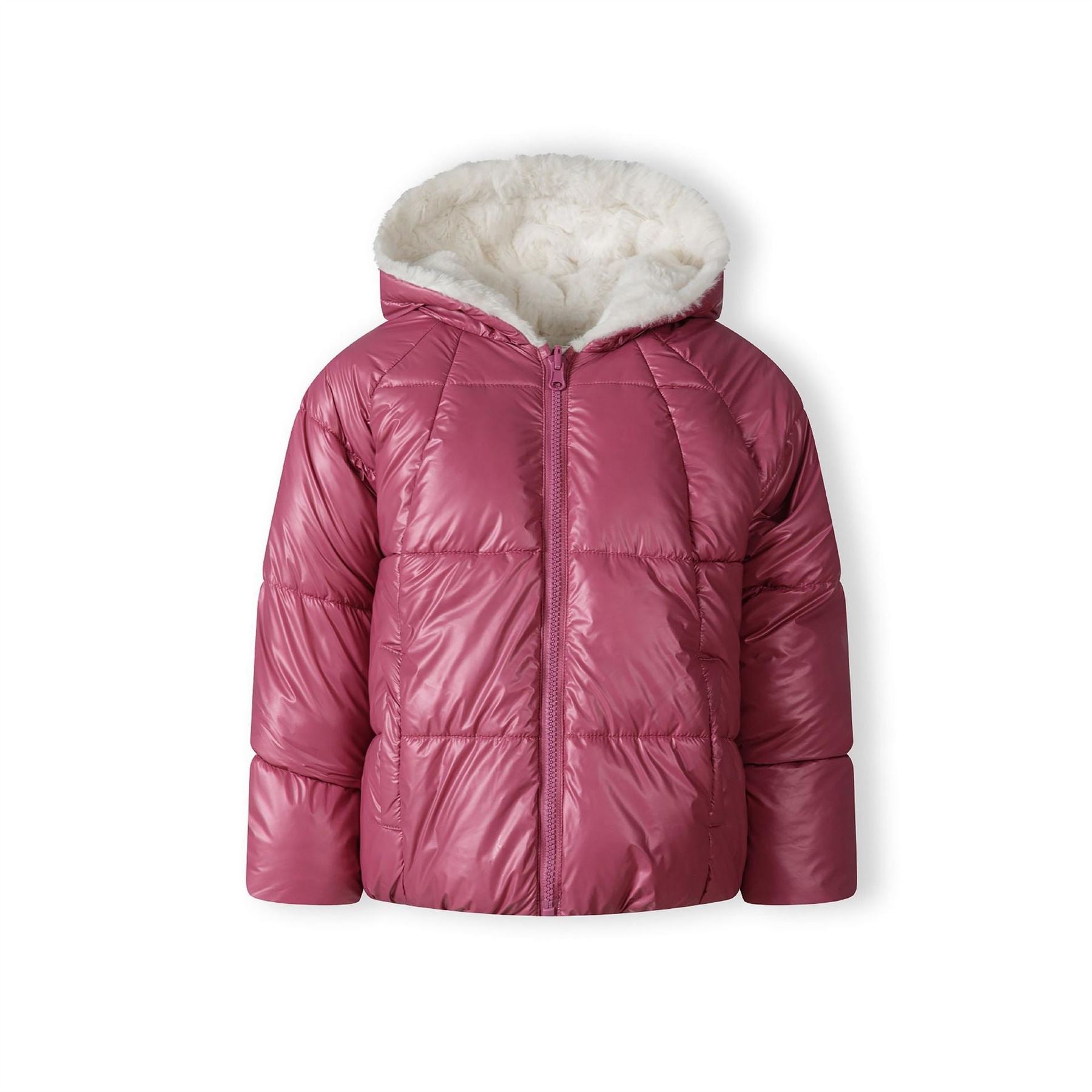 Minoti Girls Padded Reversible Jacket Metallic Purple