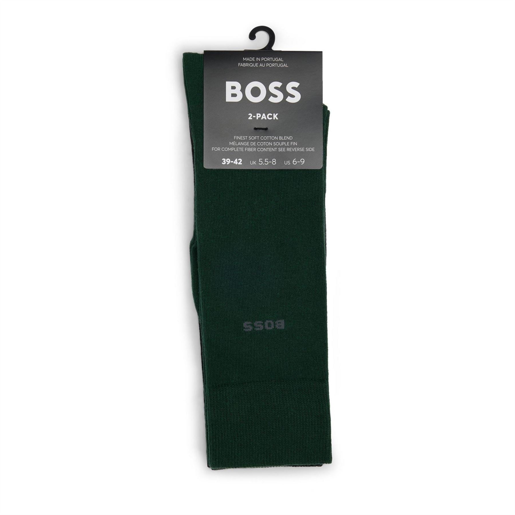Boss BOSS BODYWEAR 2 Pack Cotton Crew Socks with Logo Detail