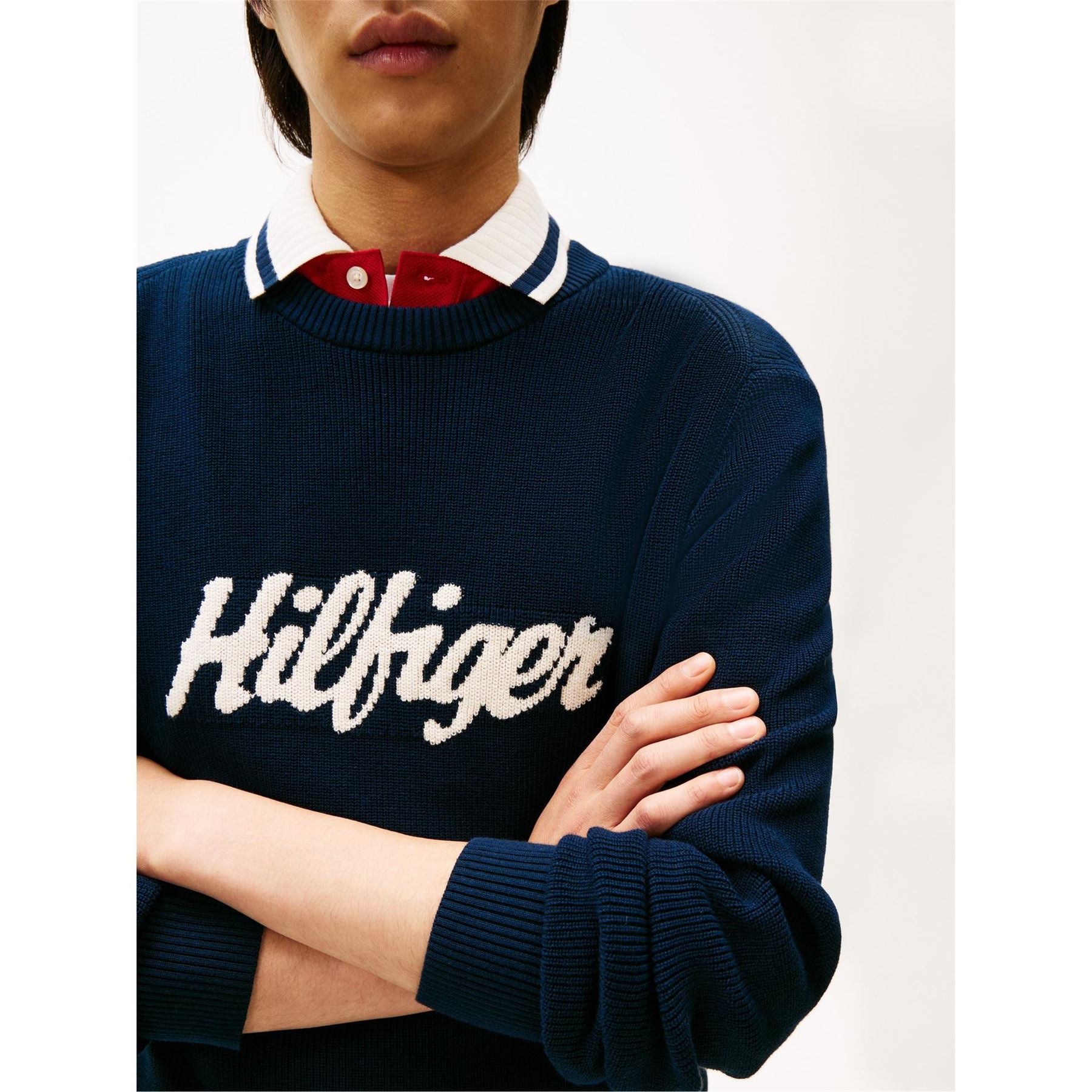 Tommy Hilfiger Embroidered Crew Neck Long Sleeve Sweater