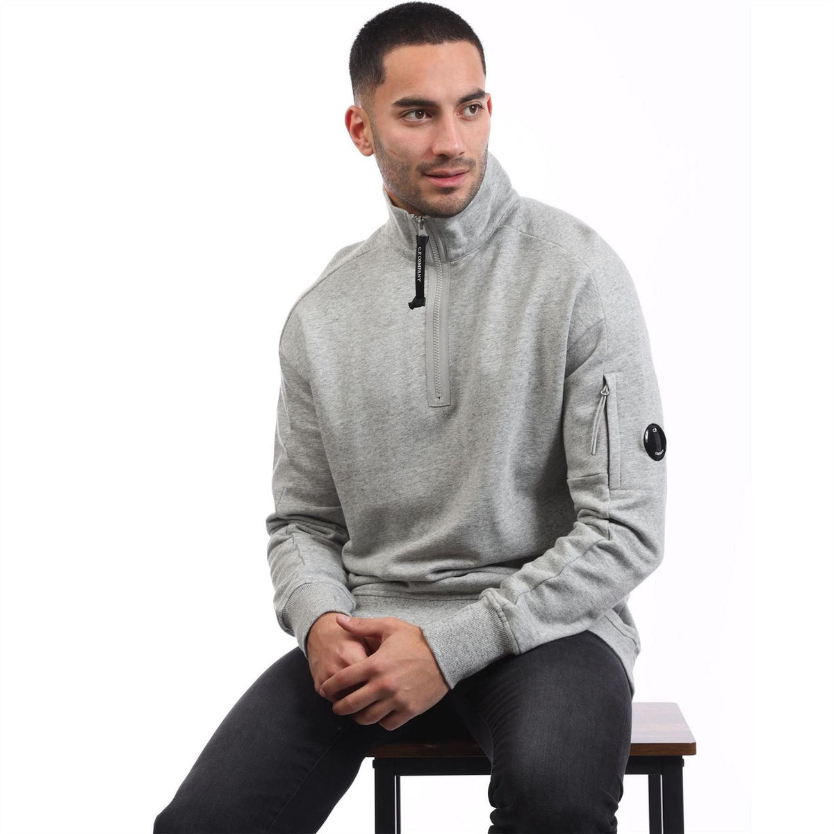 CP Company Raised Fleece Half Zip Sweatshirt