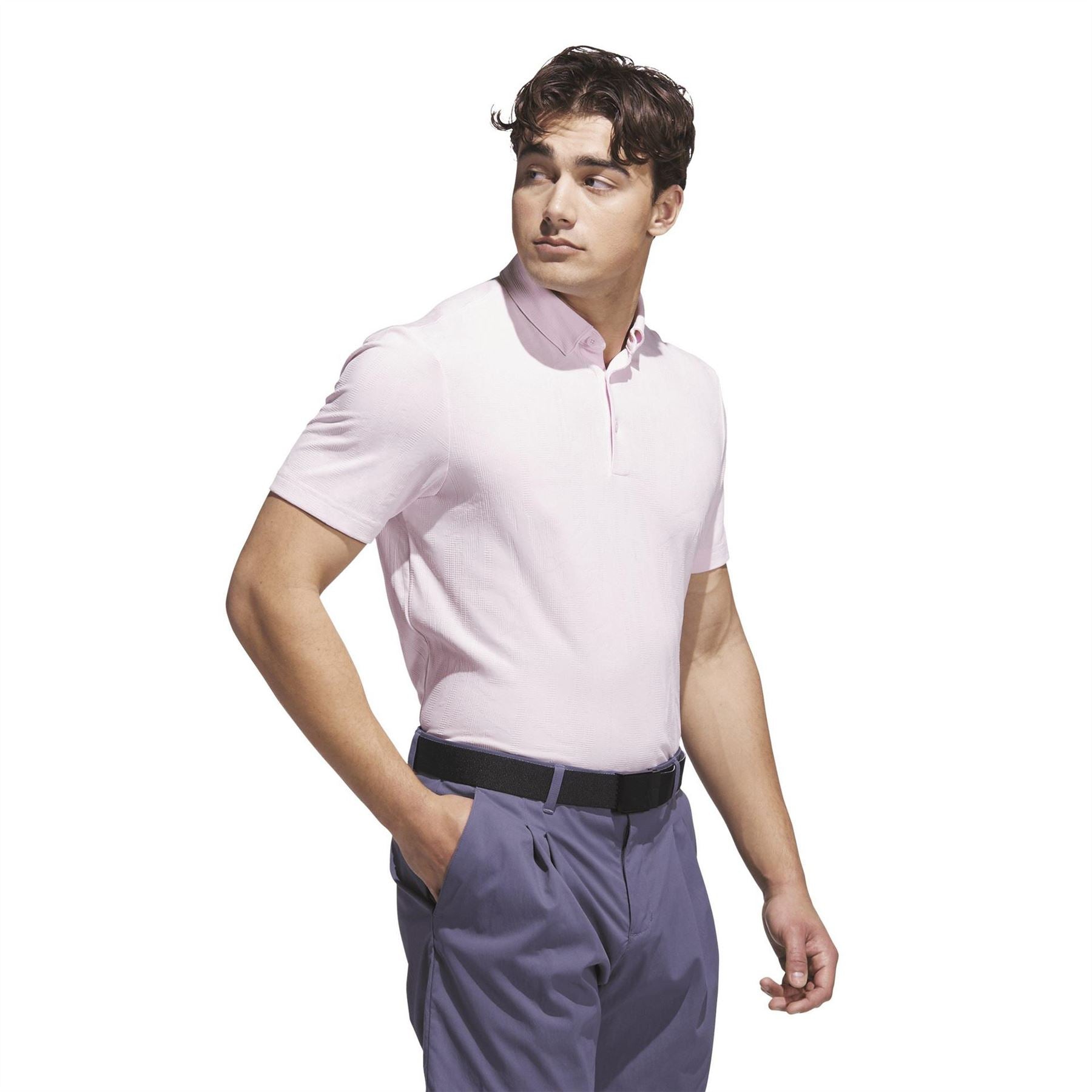 adidas Go To Text Short Sleeve Performance Polo Shirt