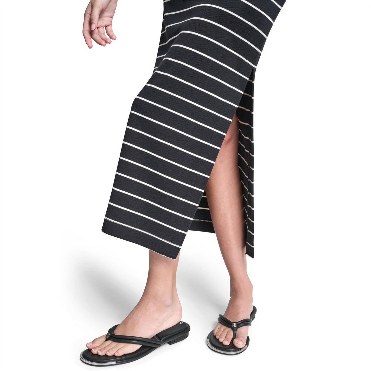 DKNY Jeans Striped Rib Tank Maxi Dress