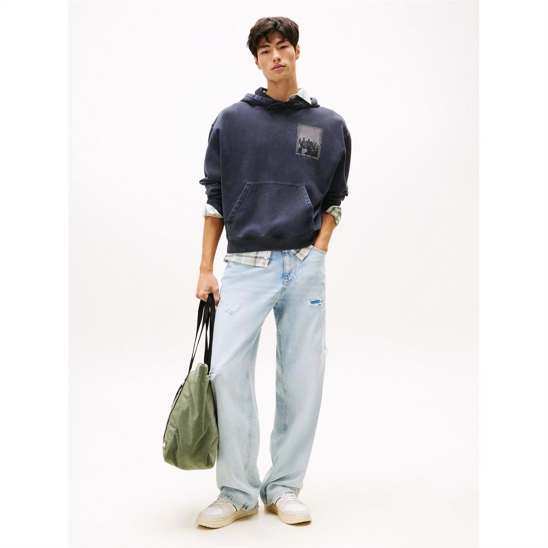 Tommy Jeans Graphic Hooded Neck Drop Shoulder Sweatshirt