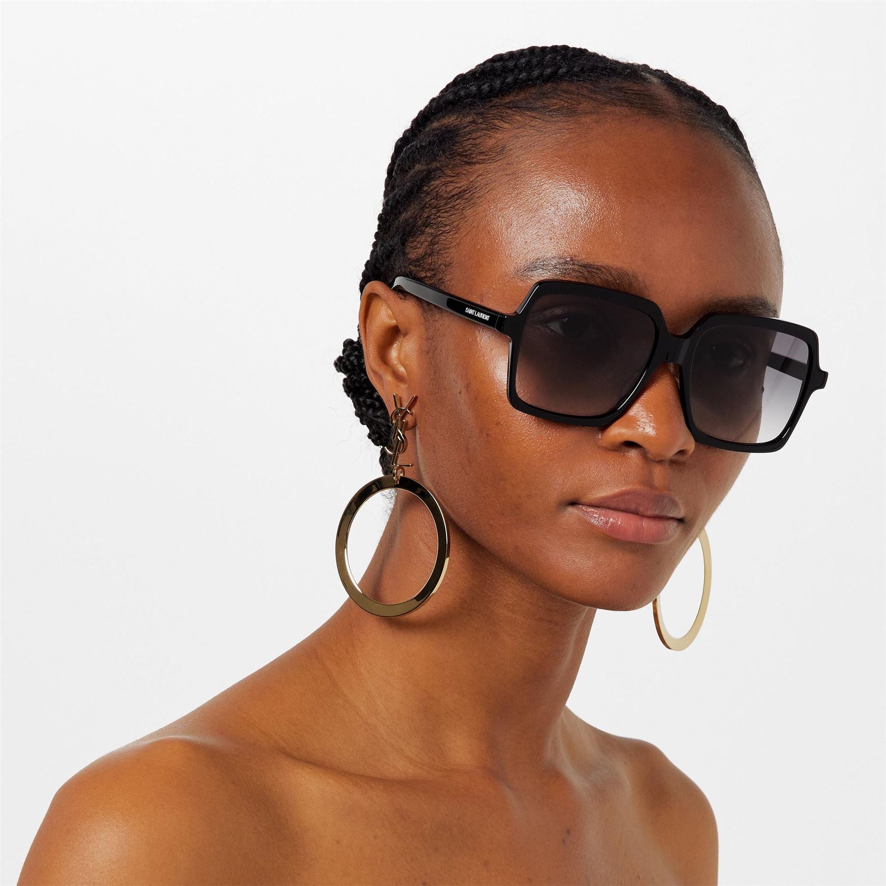 Saint Laurent Womens Laurent Sl 174 Square Sunglasses