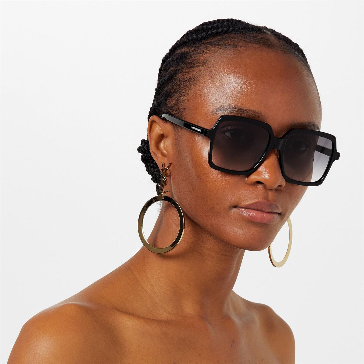 Saint Laurent Womens Laurent Sl 174 Square Sunglasses
