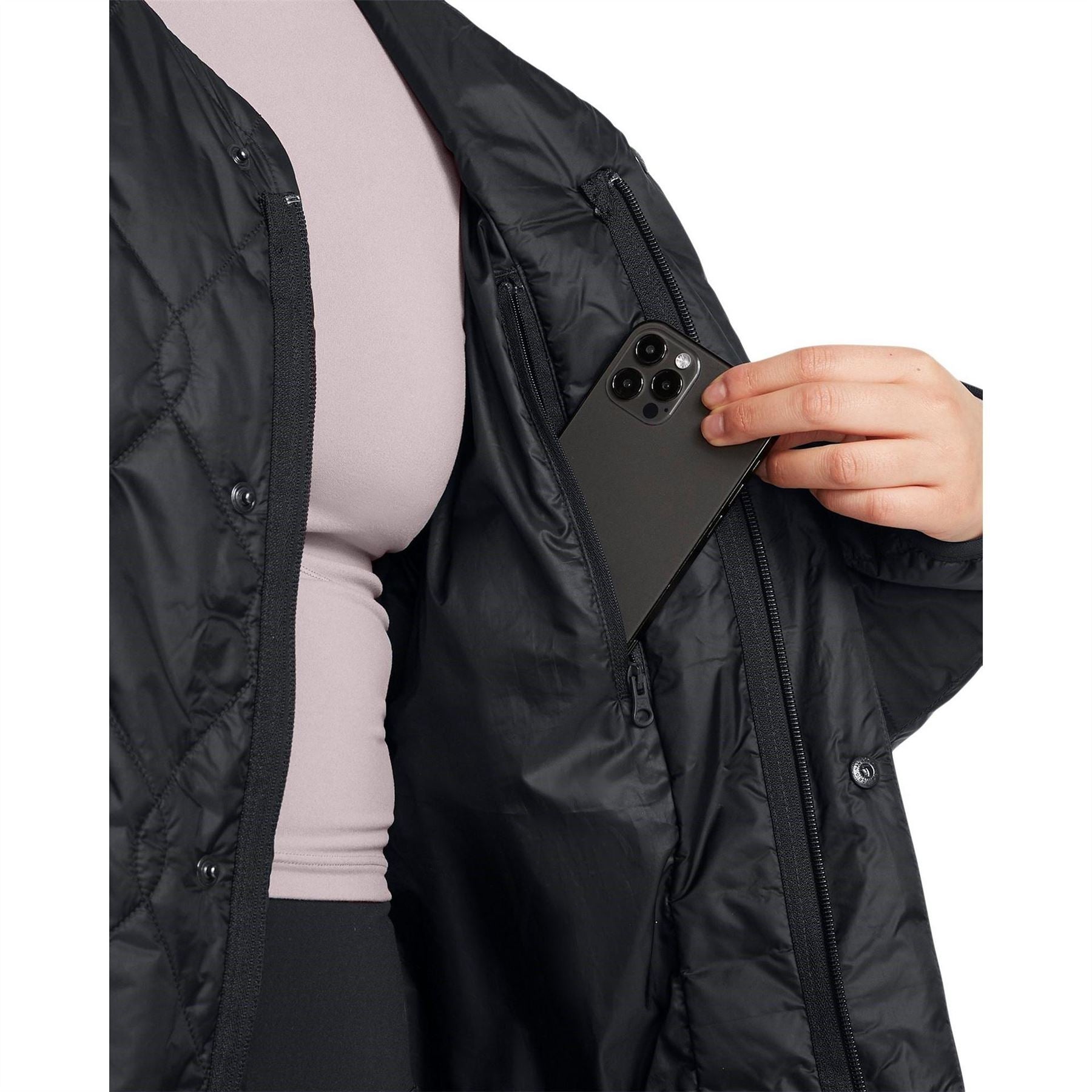 Under Armour Diamond Snap Button Zipped Pocket Puffer Jacket