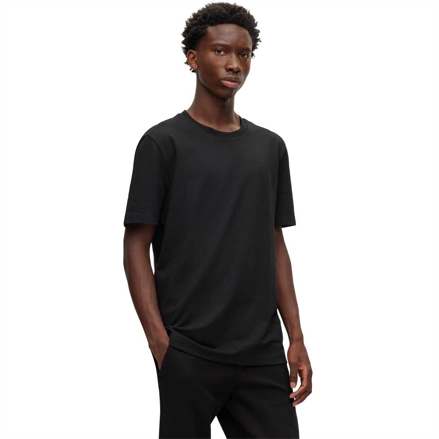 Boss Tiburt Bubble Structure Cotton Short Sleeve T-Shirt