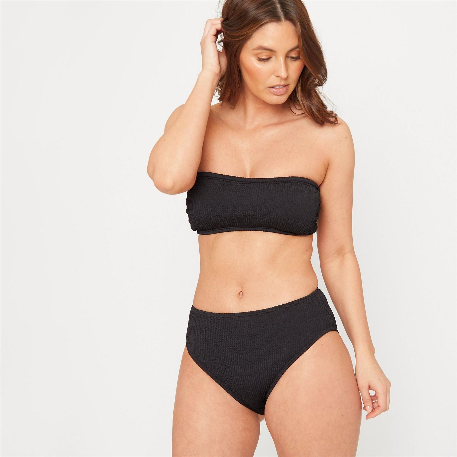 Be You Textured Bandeau Bikini Top