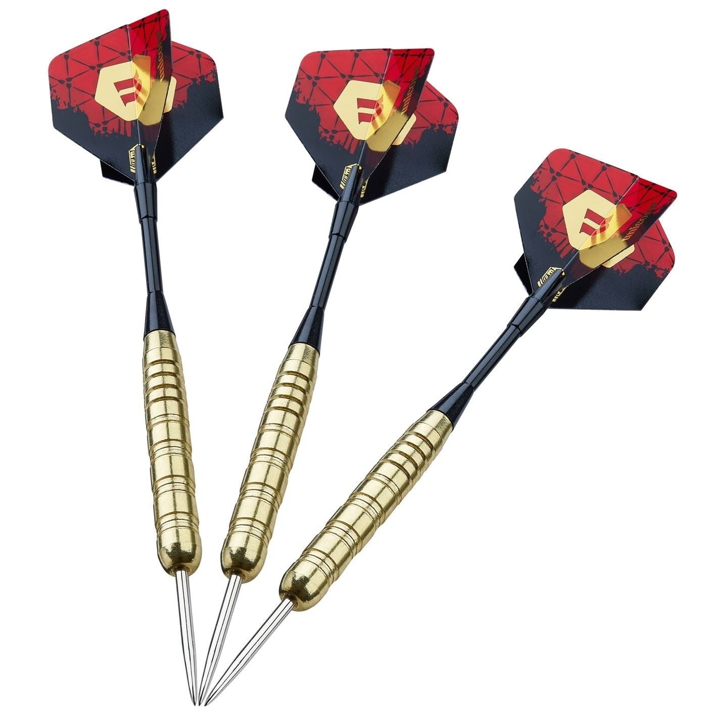 Unicorn Darts Steel Tip Darts Set | Level 1 | Brass Plated Steel Barrels | Knurled Grip