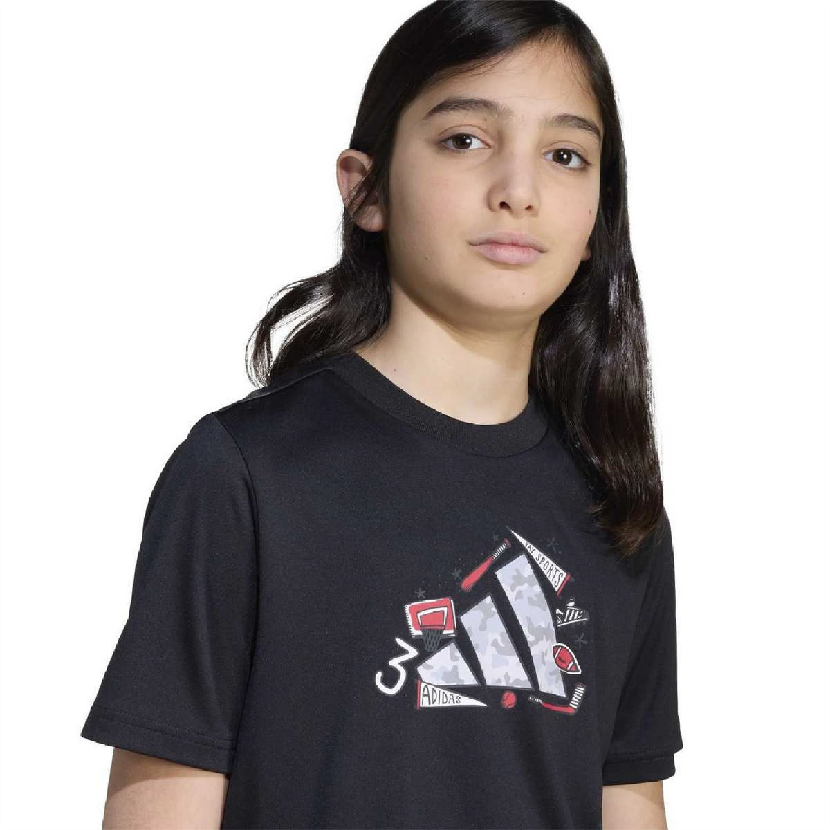 adidas Juniors Crew Neck Short Sleeve Graphic T-Shirt