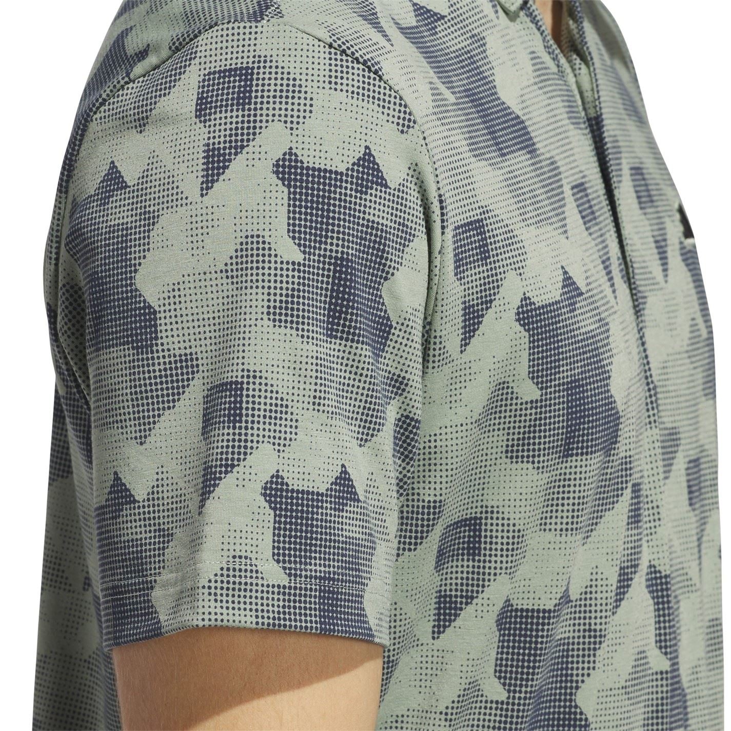 adidas Mens All Over Print Golf Polo Shirt