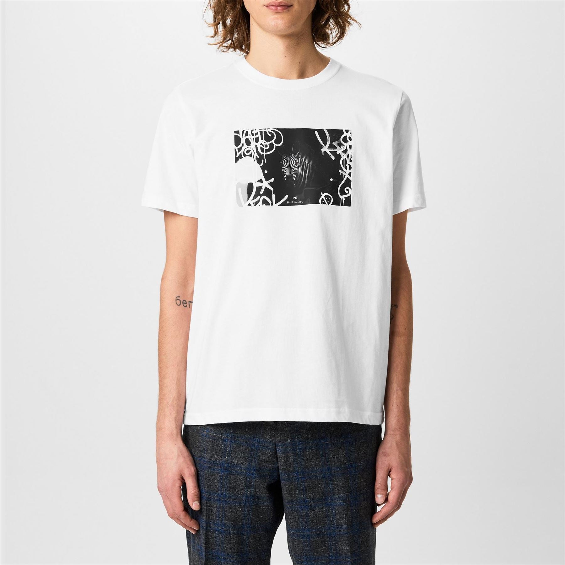 PS Paul Smith Graffiti Zebra Crew Neck Regular Fit T-Shirt